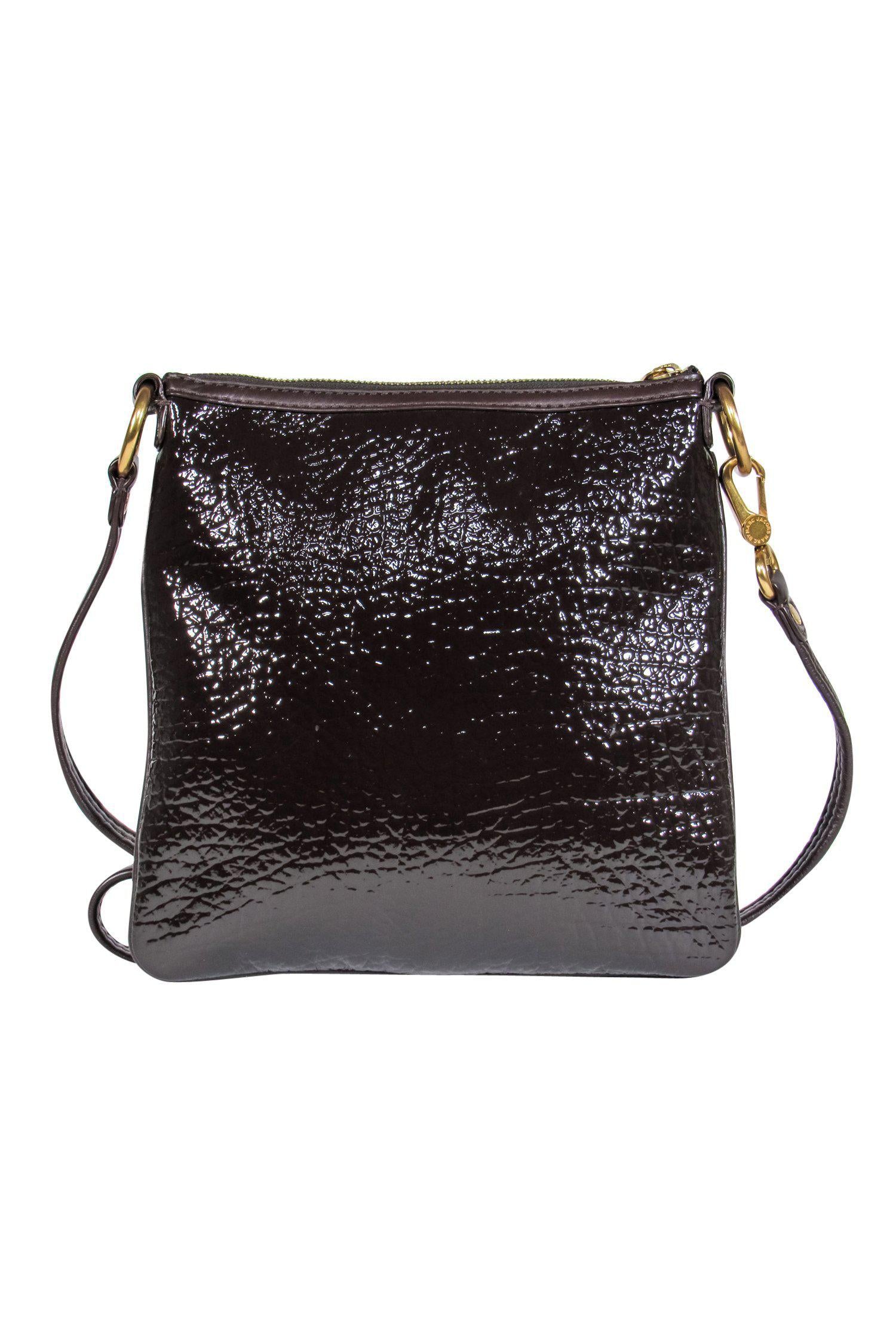Marc by Marc Jacobs - Stunning Brown Patent Leather Reptile Embossed Crossbody