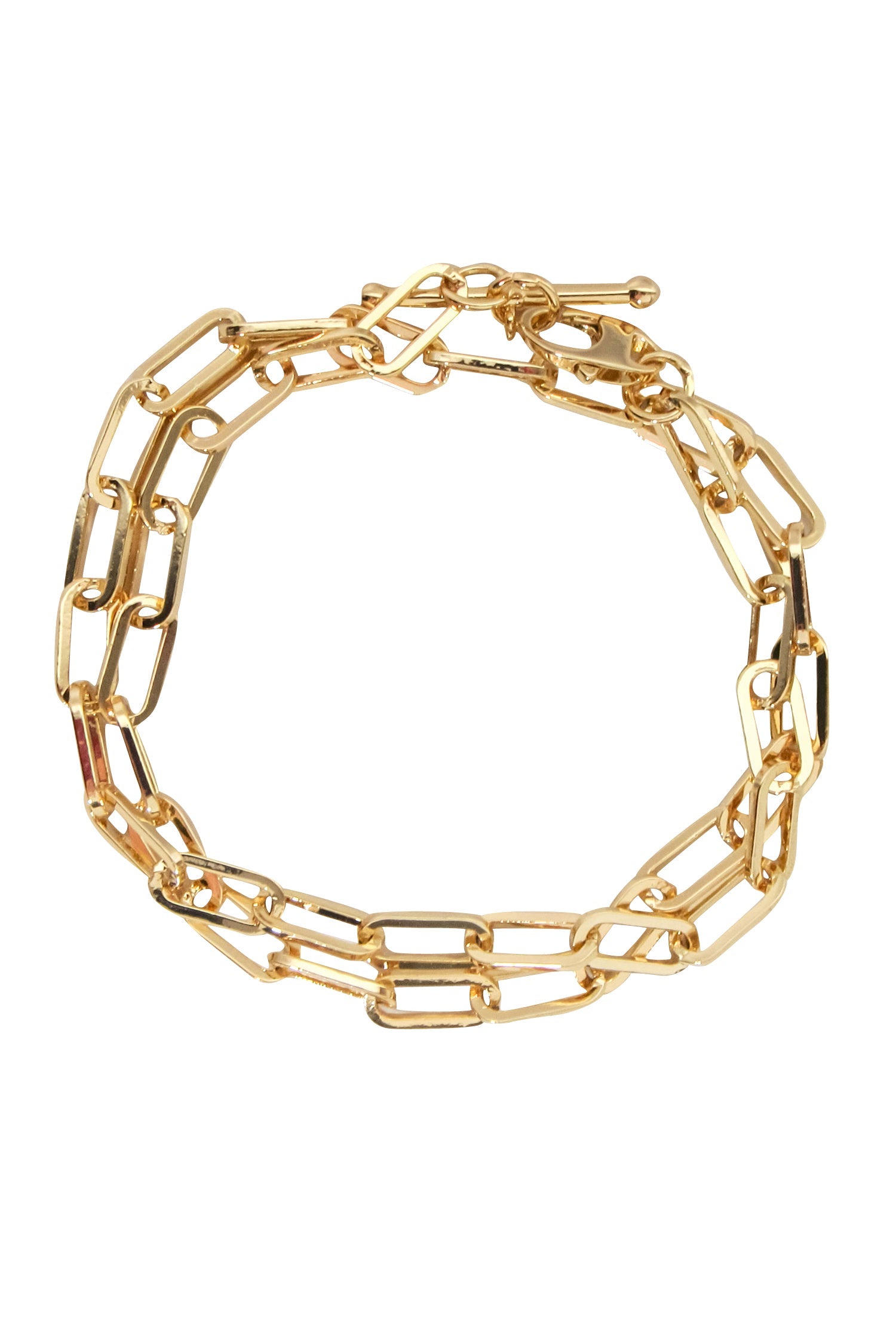 Loren Stewart's Stunning Gold Plated Double Wrap Toggle Bracelet