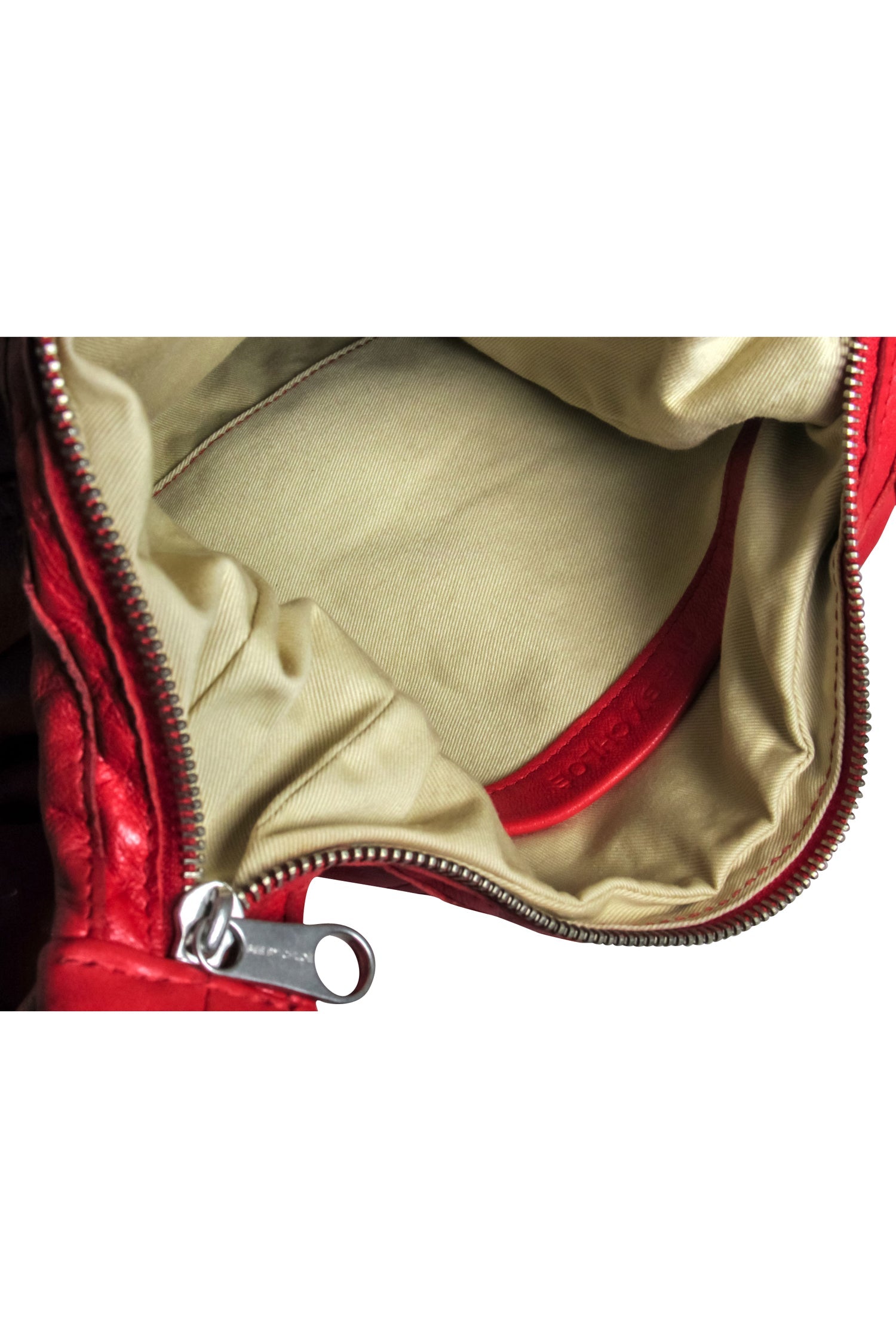 See By Chloe - Stunning Red Leather Satchel with Logo Bangles