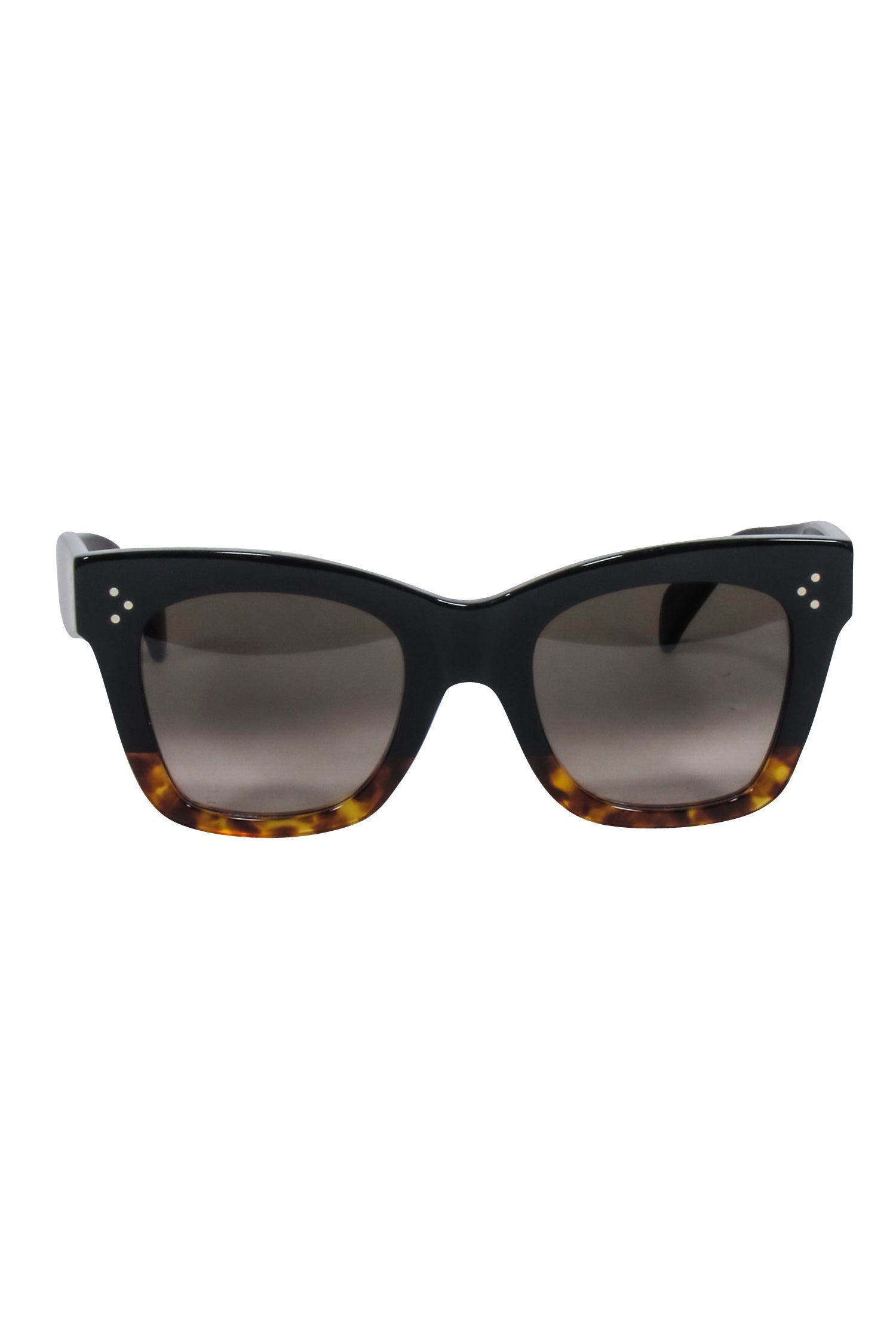 Celine Black-to-Brown Ombre Tortoise Cat-Eye Square Sunglasses - A Style Sensation!