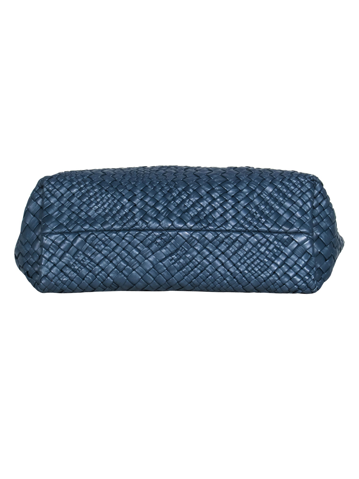 Falor - Stunning Large Blue Woven Leather Tote Bag