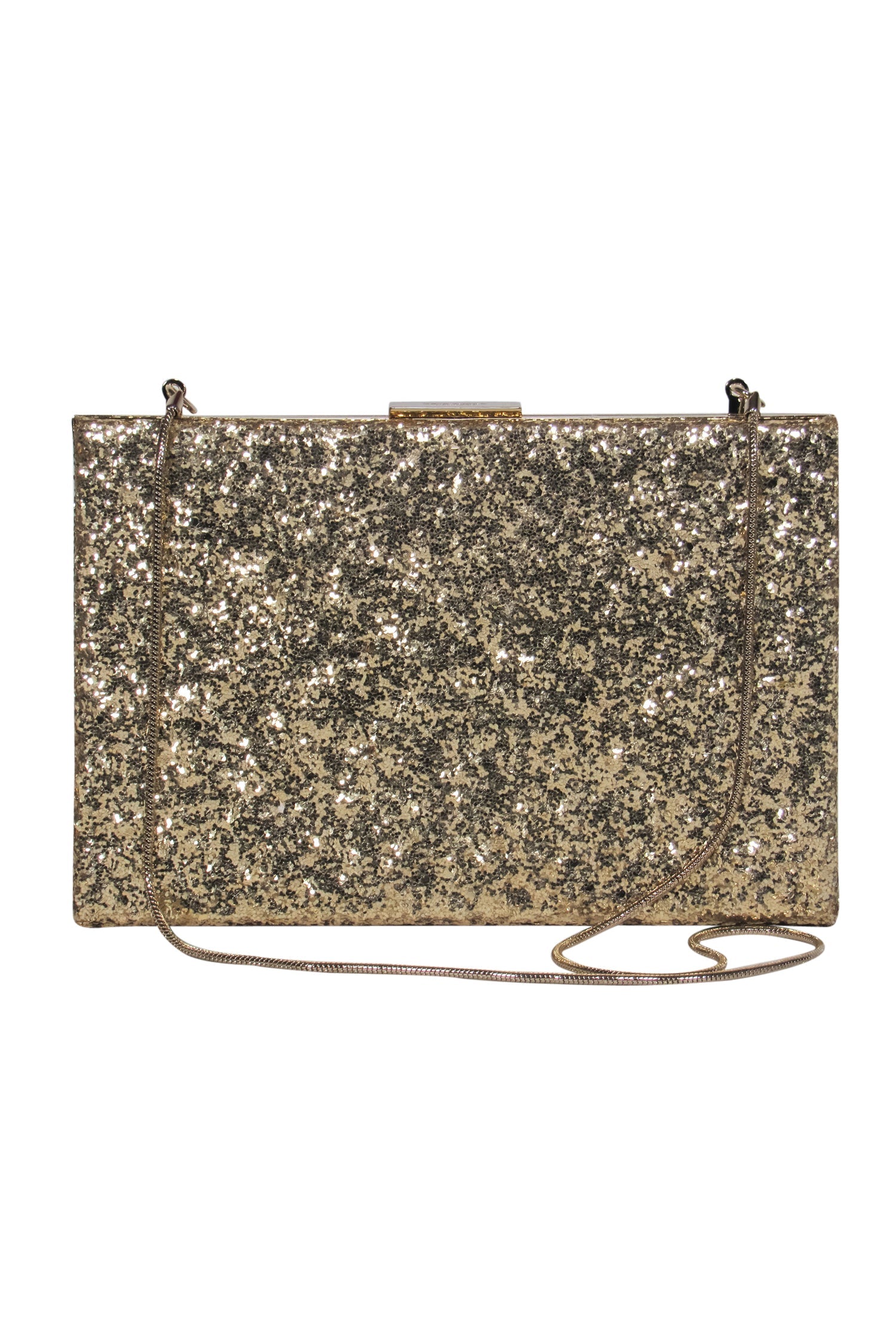 Kate Spade Gold Glitter Magic Convertible Box Clutch