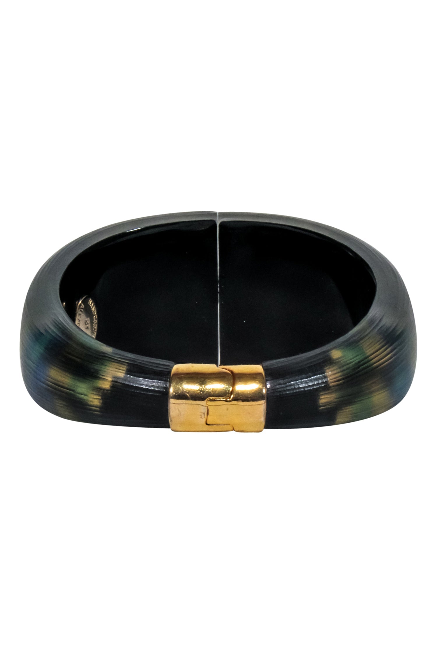 Alexis Bittar's Stunning Lucite Peacock Feather Chunky Bracelet