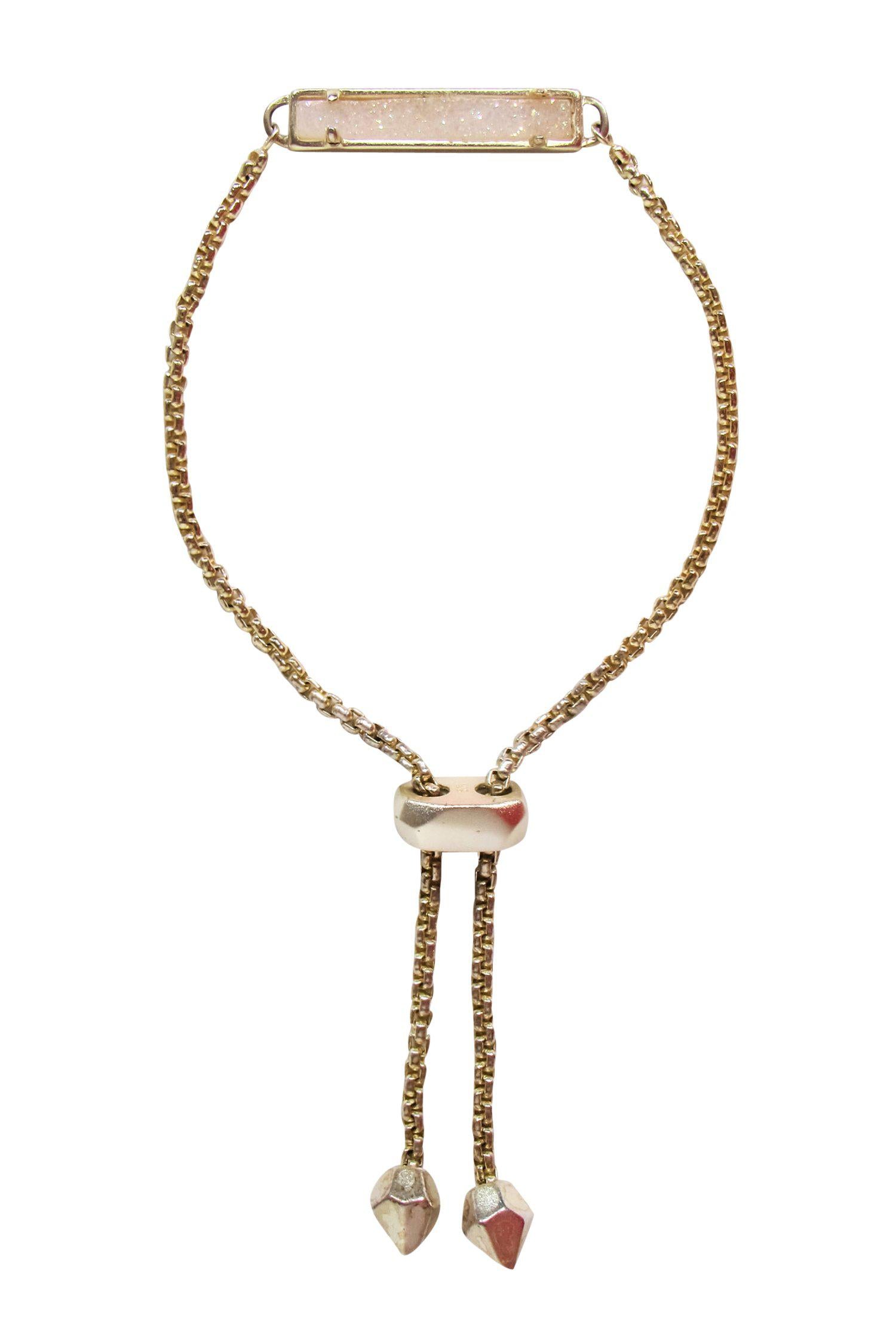 Kendra Scott's Stunning Gold Adjustable White Quartz Bar Bracelet