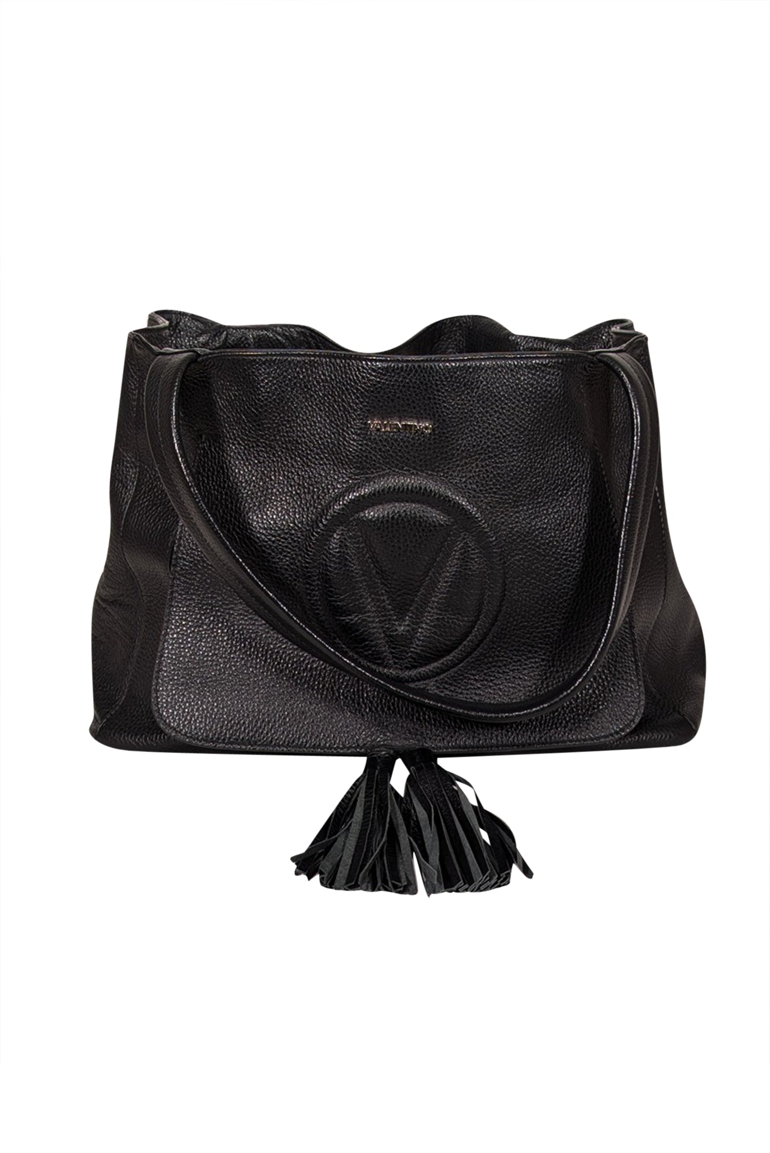 Valentino by Mario Valentino - Stunning Black Pebbled Leather Tote Bag