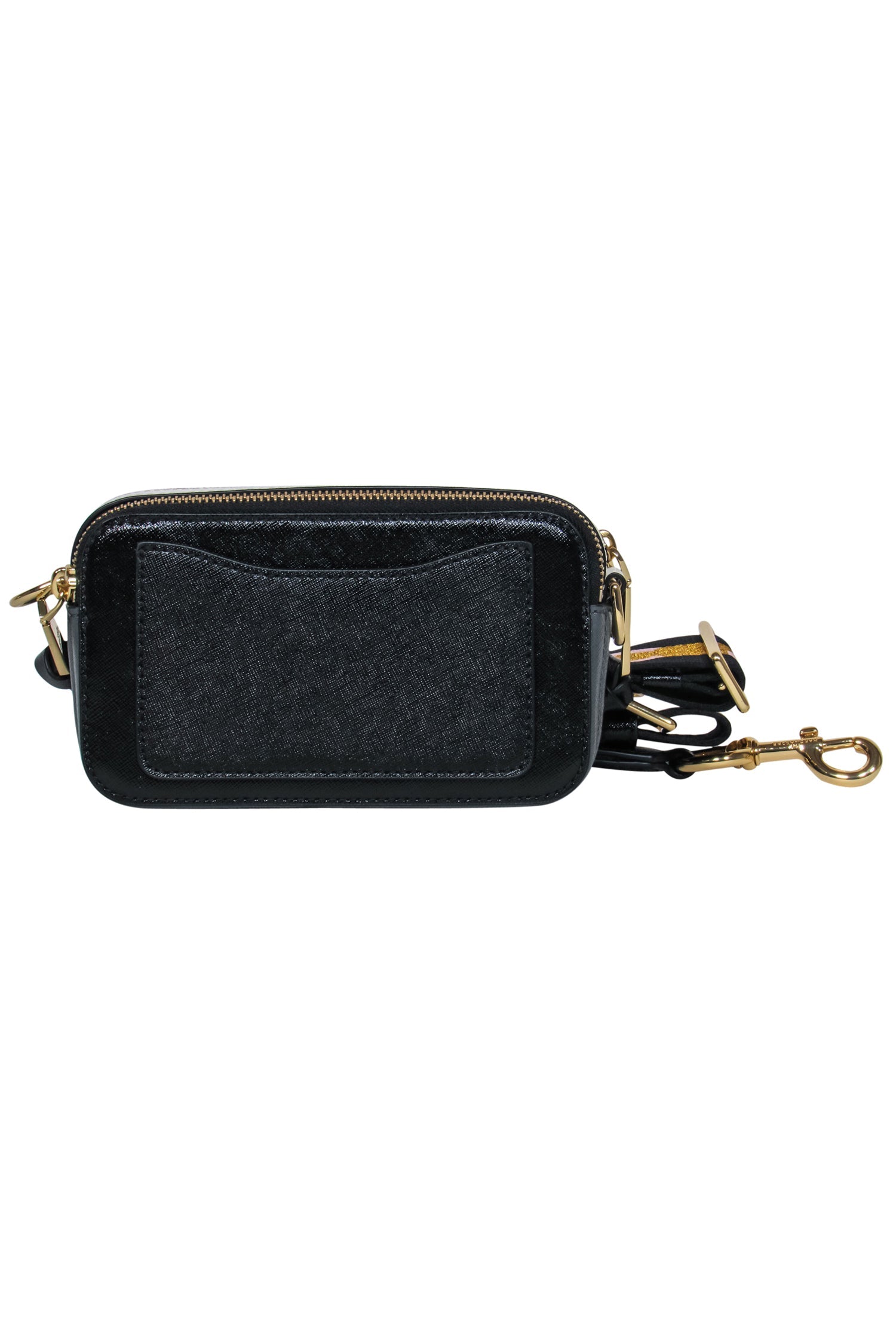 Marc Jacobs - Stunning Black, Pink & Gold Colorblock Snapshot Crossbody Bag