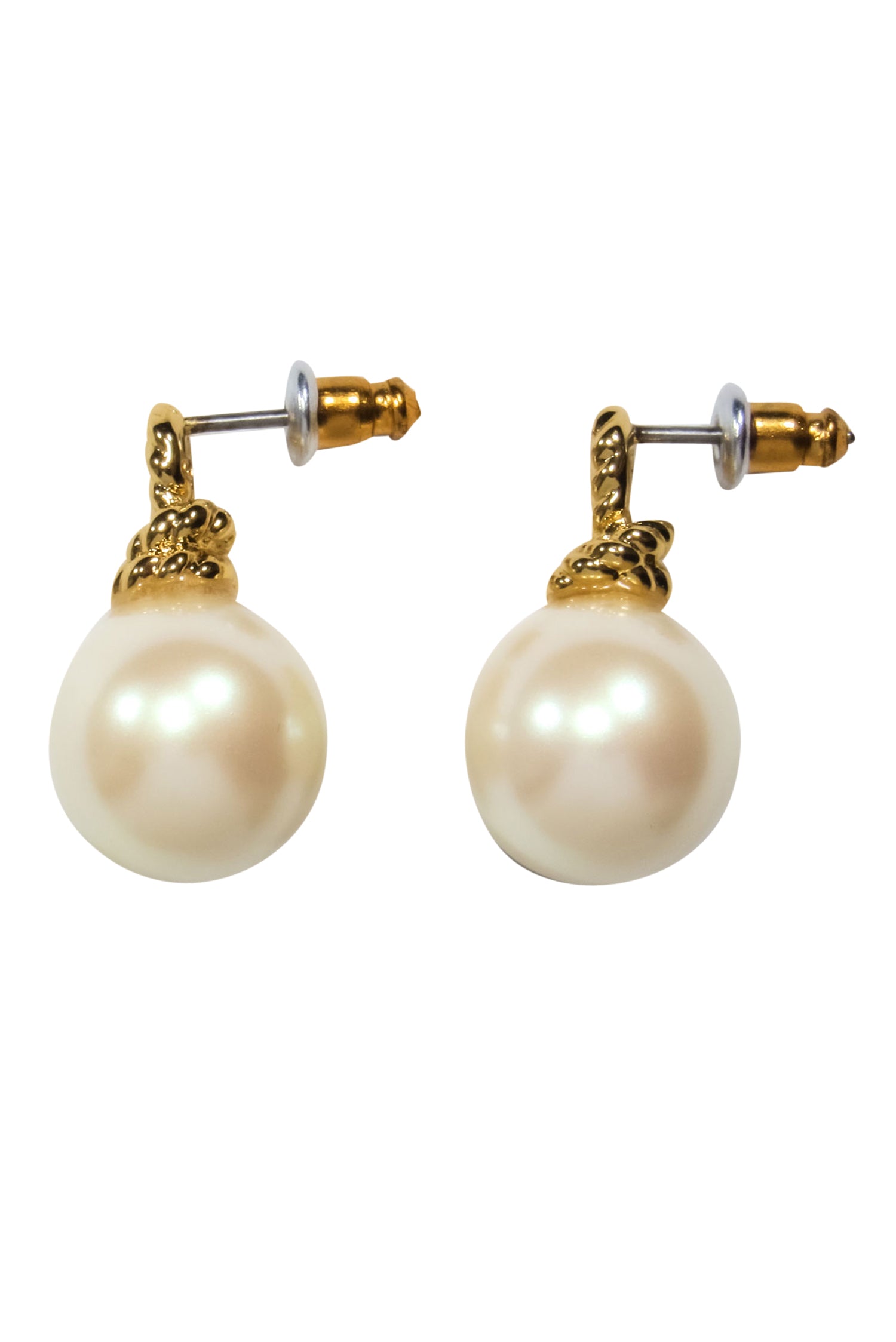 Kate Spade Gold Rope & Faux Pearl Drop Earrings - Timeless Elegance!