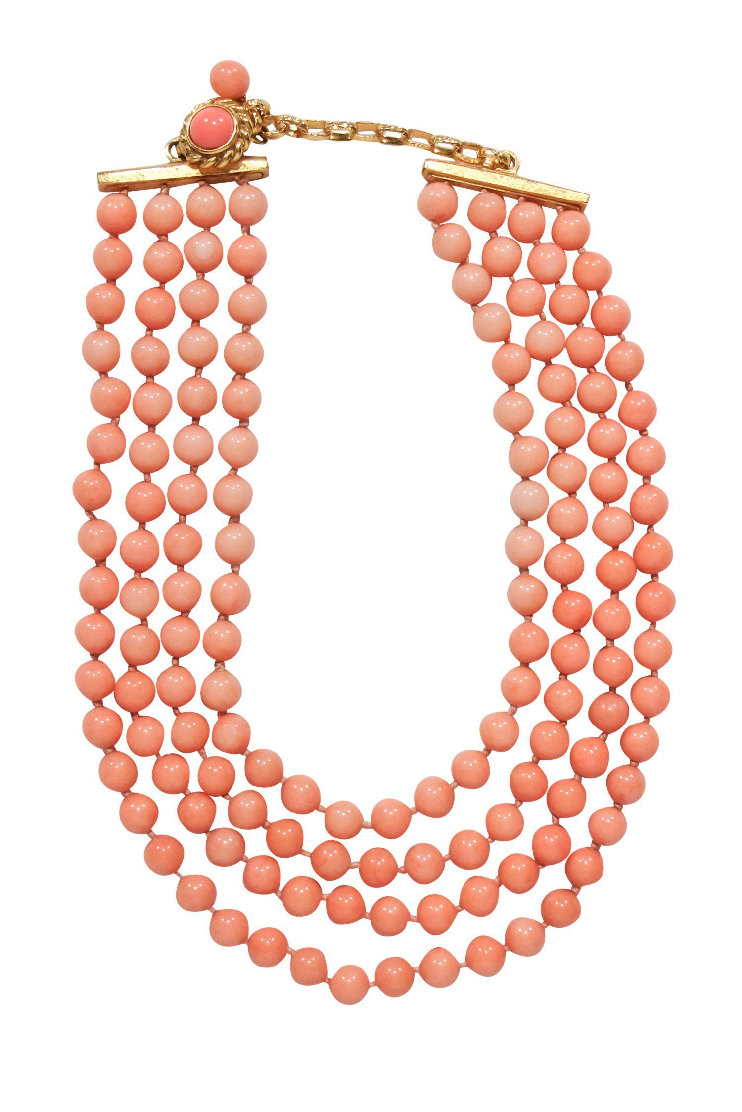 Jose & Maria Barrera - Stunning Coral Beaded Multi-Strand Necklace