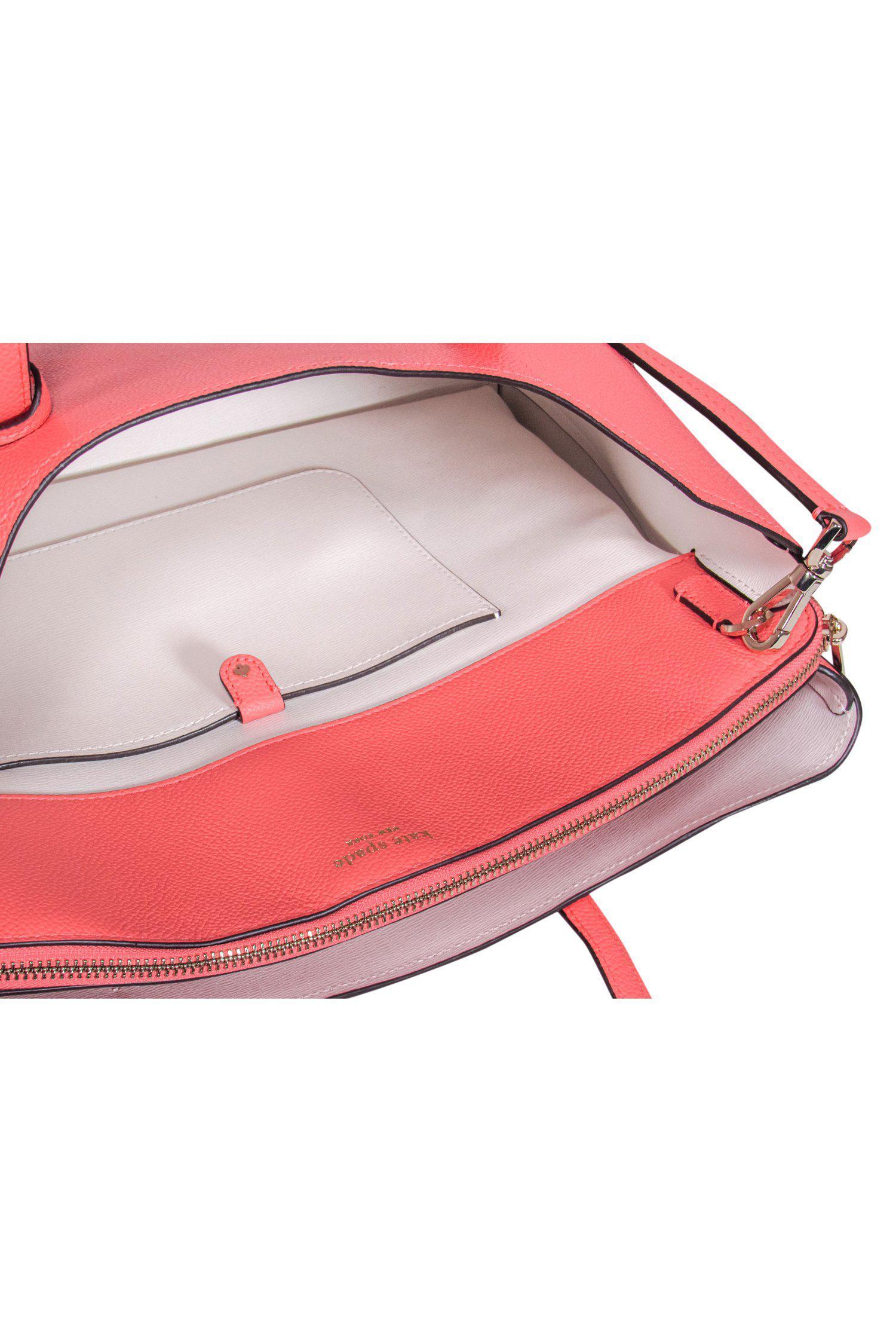 Kate Spade Coral Large Pebbled Leather Satchel - A Bold Fashion Statement
