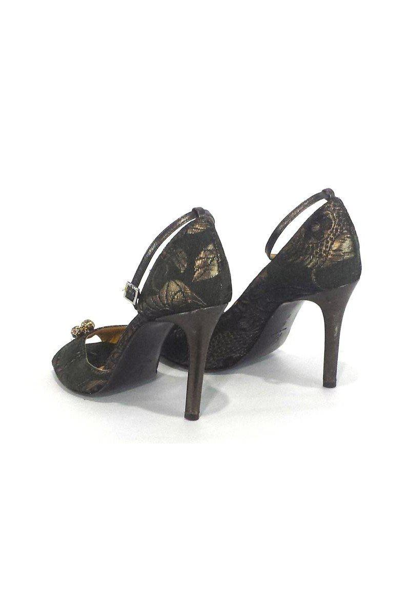 Twelfth Street by Cynthia Vincent - Stunning Green & Gold Metallic Peep Toe Pumps, Size 8