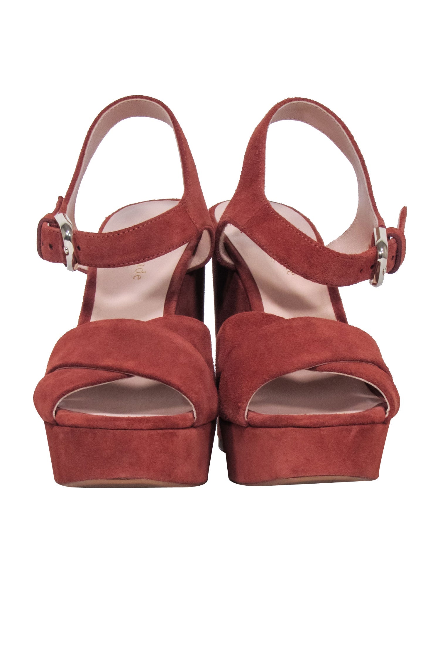Kate Spade Rust Brown Suede Open-Toe Platform Heels - Size 7 - Perfect for Festivals!