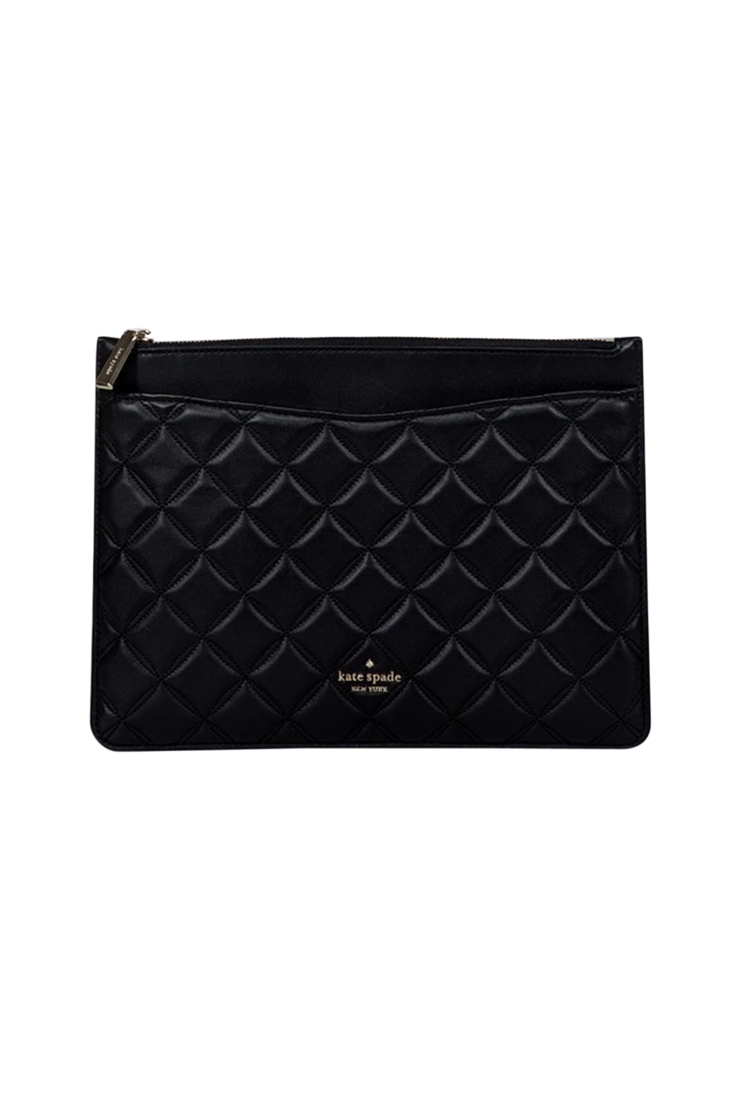 Kate Spade's Stunning Black Quilted Leather Natalia Large Zip Pouch