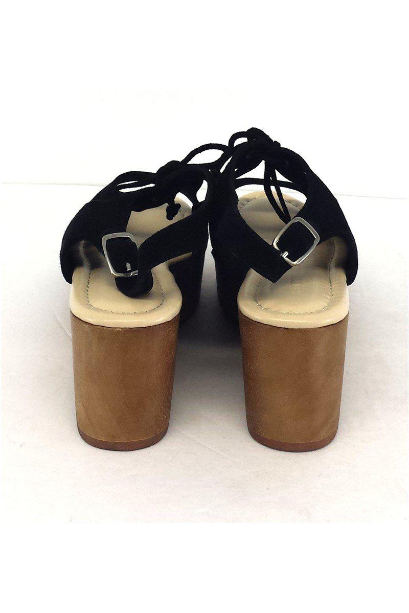 Gorgeous Madison Harding Black Suede Wooden Platform Heels in Size 7 - Grab Yours Now!