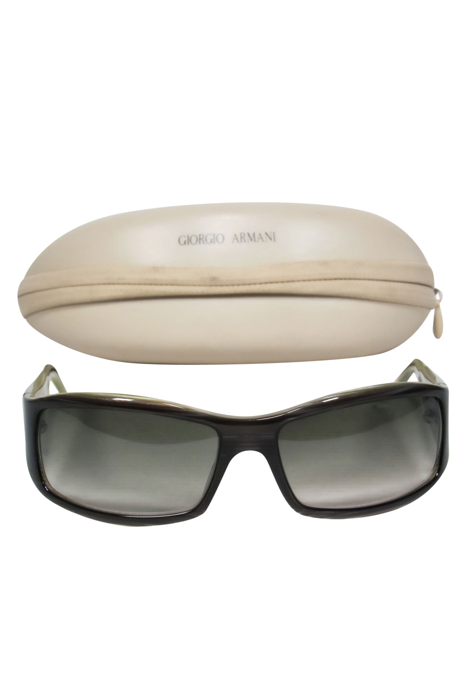 Giorgio Armani Dark Green Square Sunglasses - Trendy Fashion Must-Have