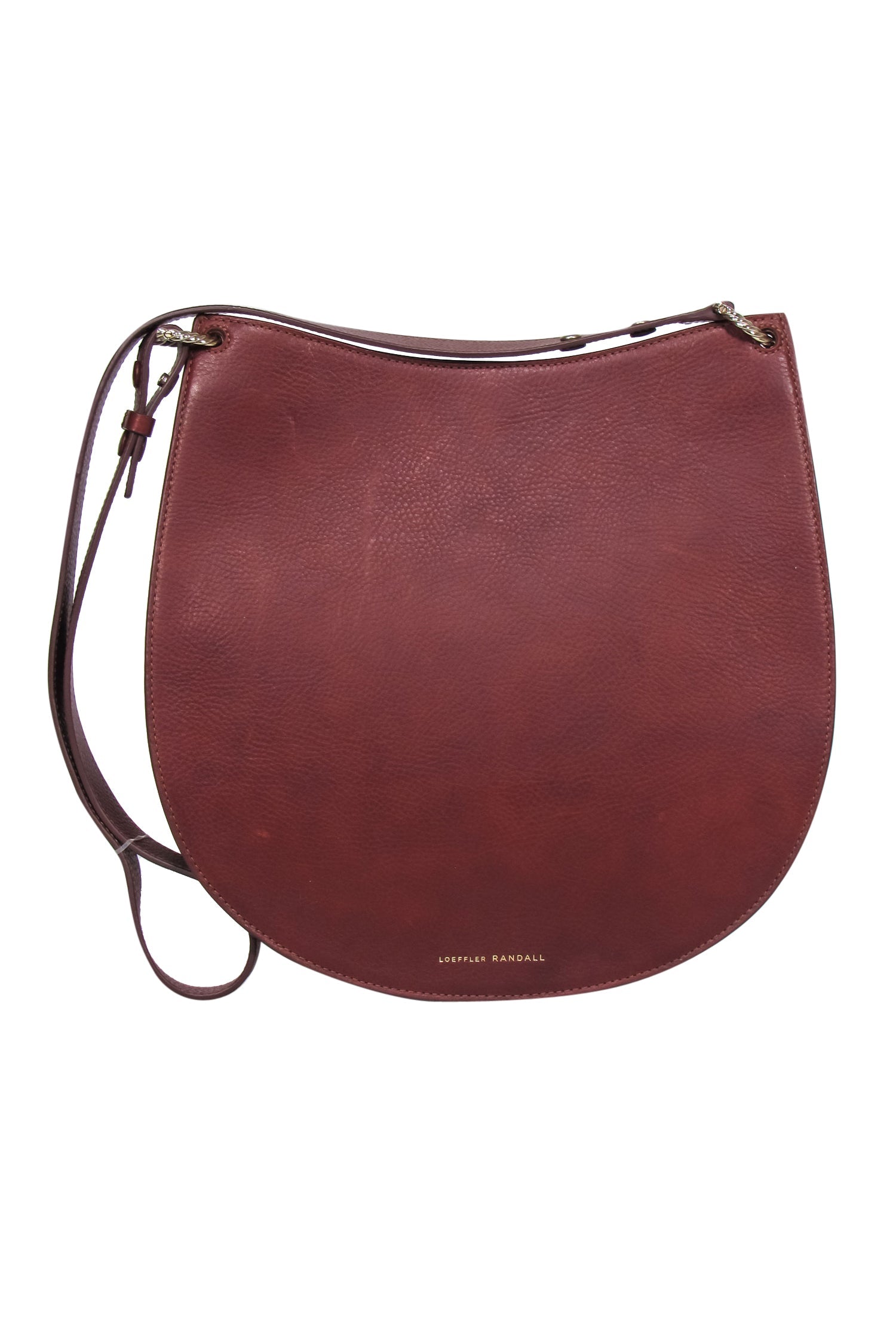 Loeffler Randall Brown Pebbled Leather Saddle-Style Crossbody - Western Chic!