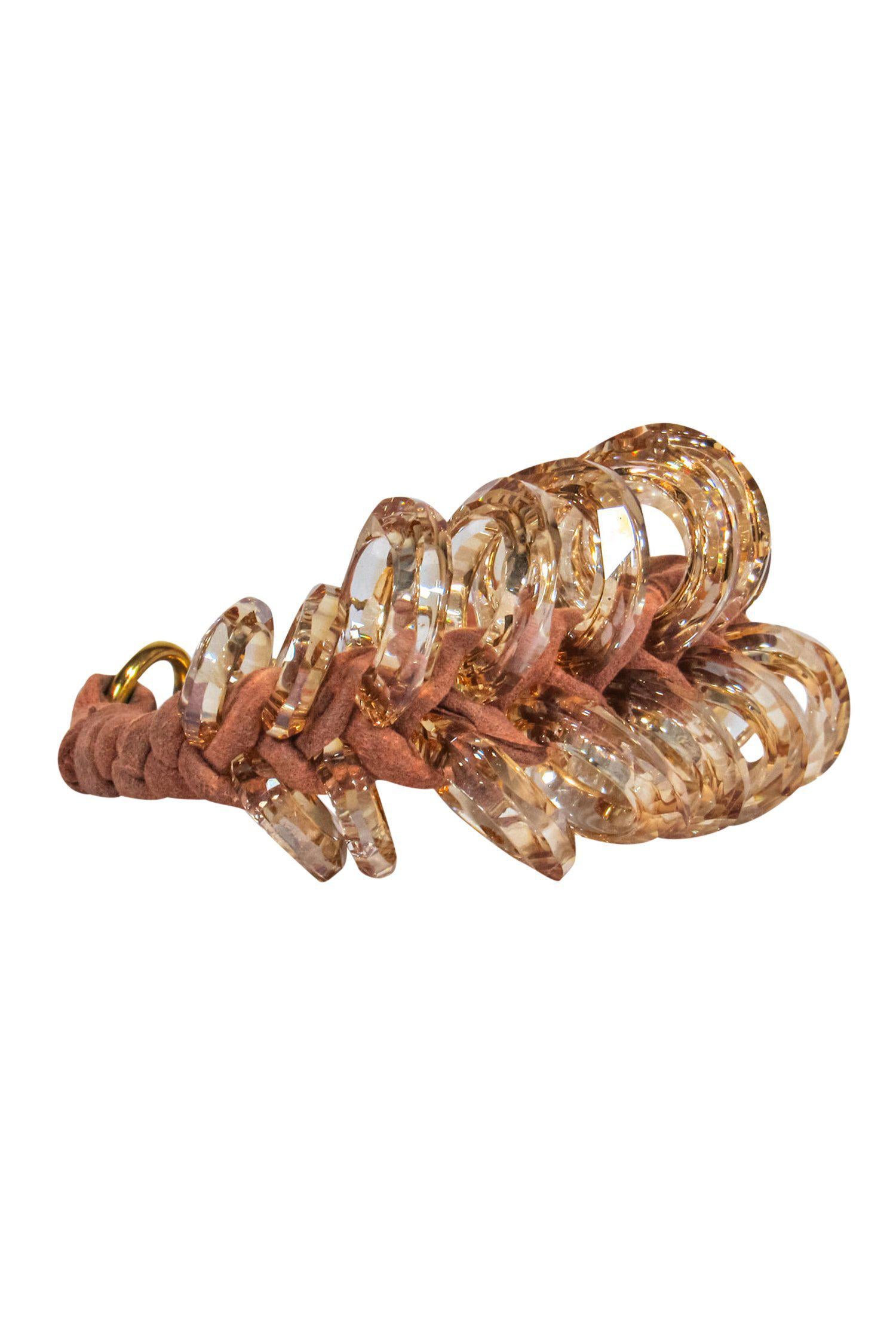 Atelier Swarovski - Enchanting Blush Suede & Crystal Hoop Bracelet