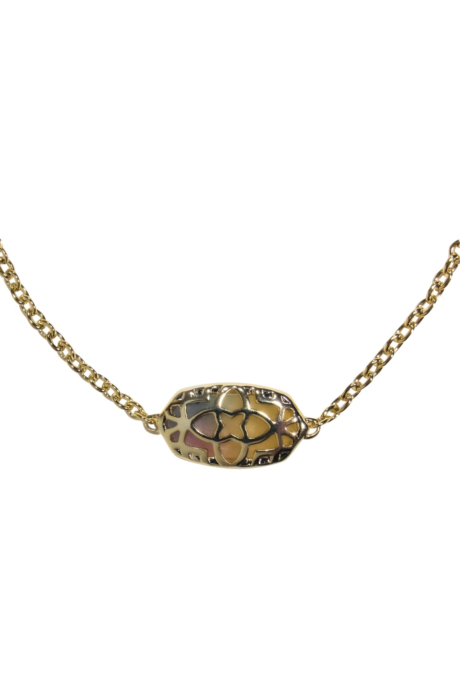 Kendra Scott - Stunning Gold Adjustable 'Elaina' Chain Bracelet with Sparkly Iridescent Stone