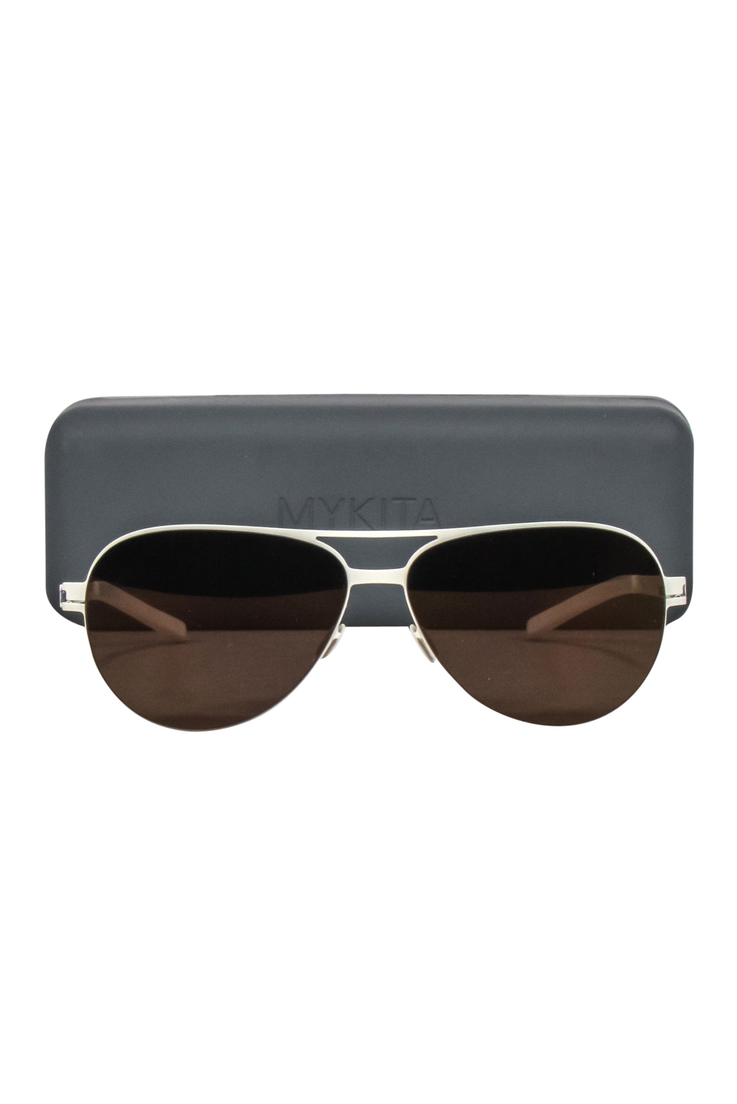 Mykita Ivory Aviator Sunglasses with Bronze Reflective Lenses