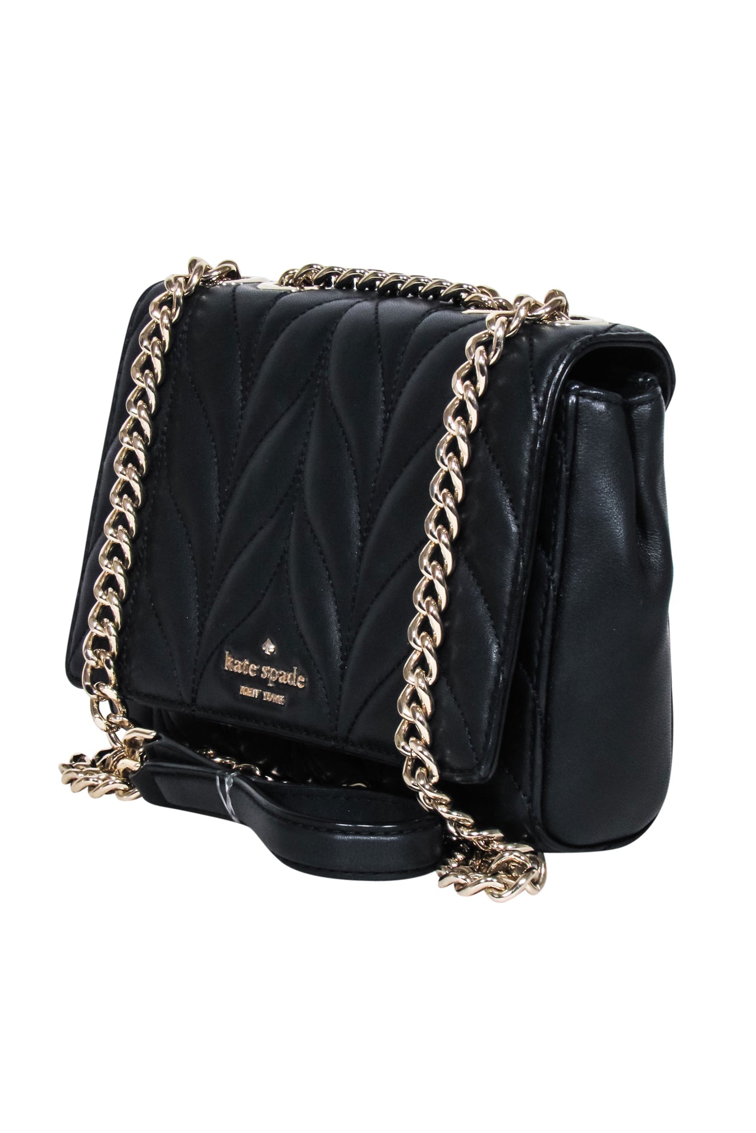Kate Spade Black Quilted Leather Crossbody Bag - Stylish and Edgy