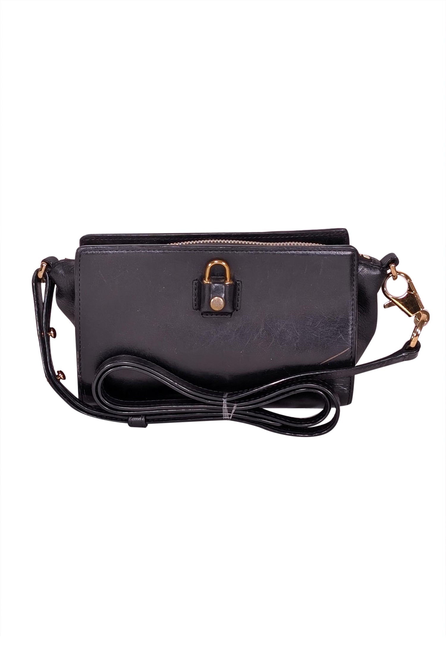 Alexander Wang's Edgy Black Leather Crossbody Bag with Gold Hardware