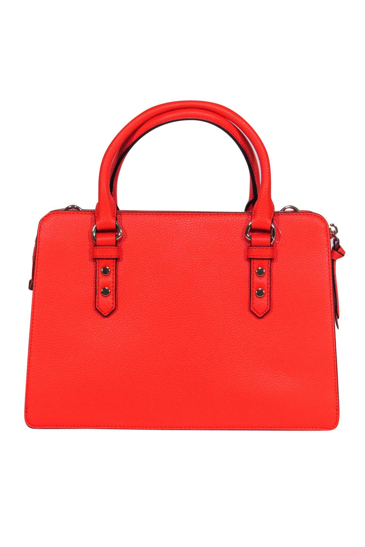 Kate Spade Orange Pebbled Leather Convertible Satchel - A Summer Essential