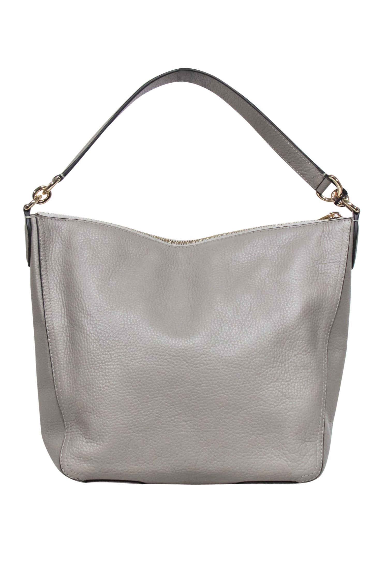 Furla - Gorgeous Light Grey Pebbled Leather Shoulder Bag
