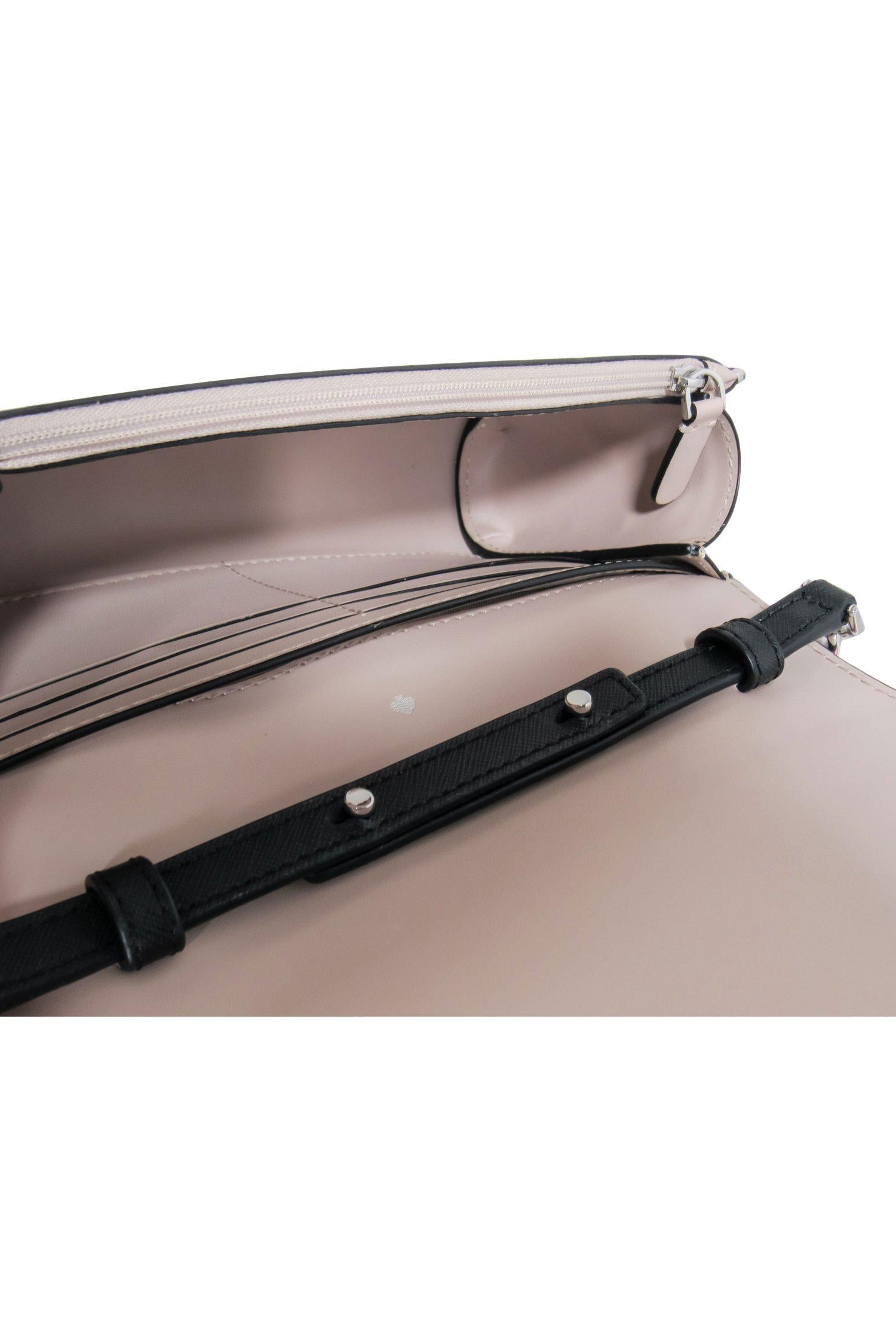 Kate Spade - Stylish Beige & White Cameron Small Flap Crossbody Bag