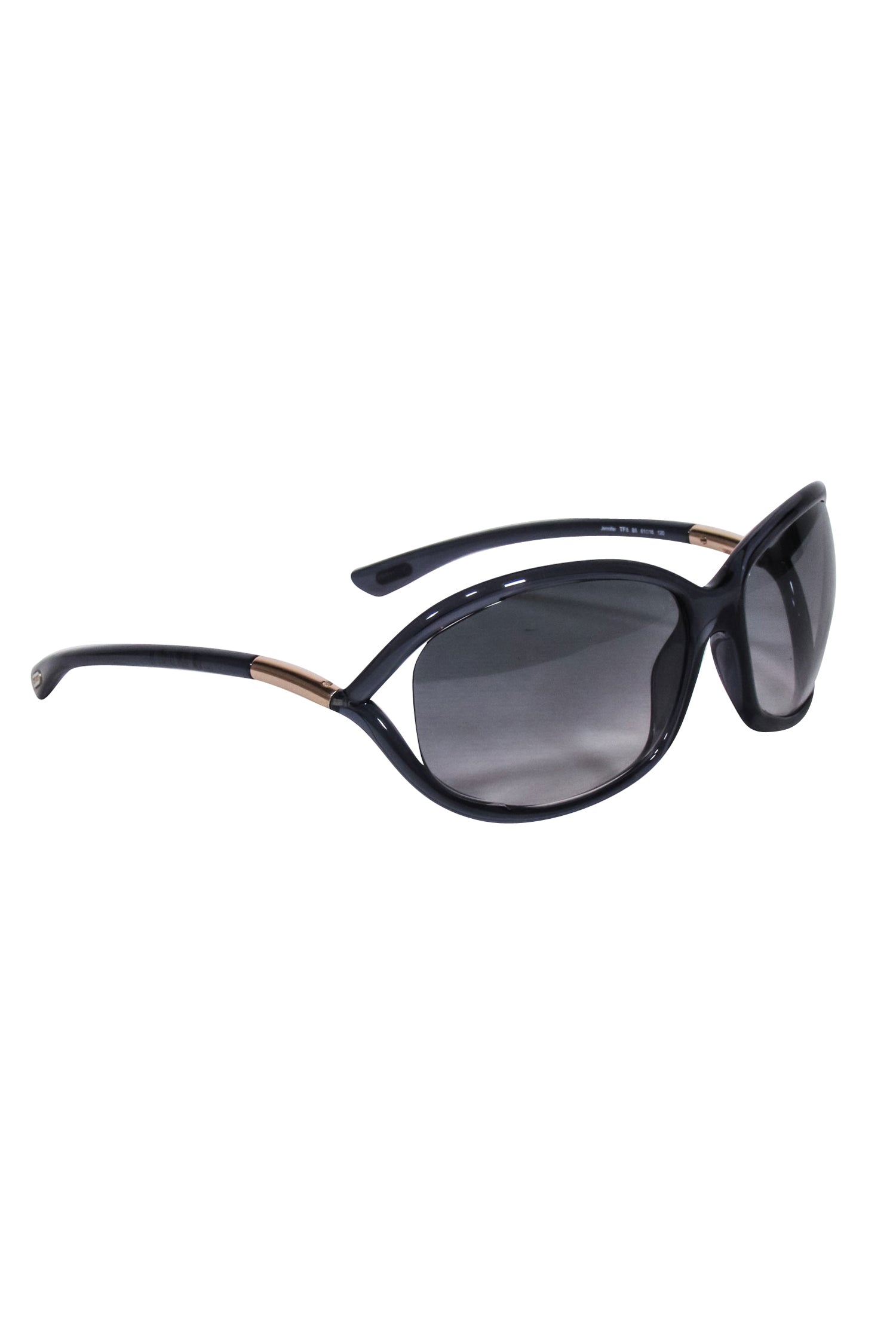 Tom Ford Translucent Dark Blue Rounded Sunglasses with Gorgeous Gold Detail
