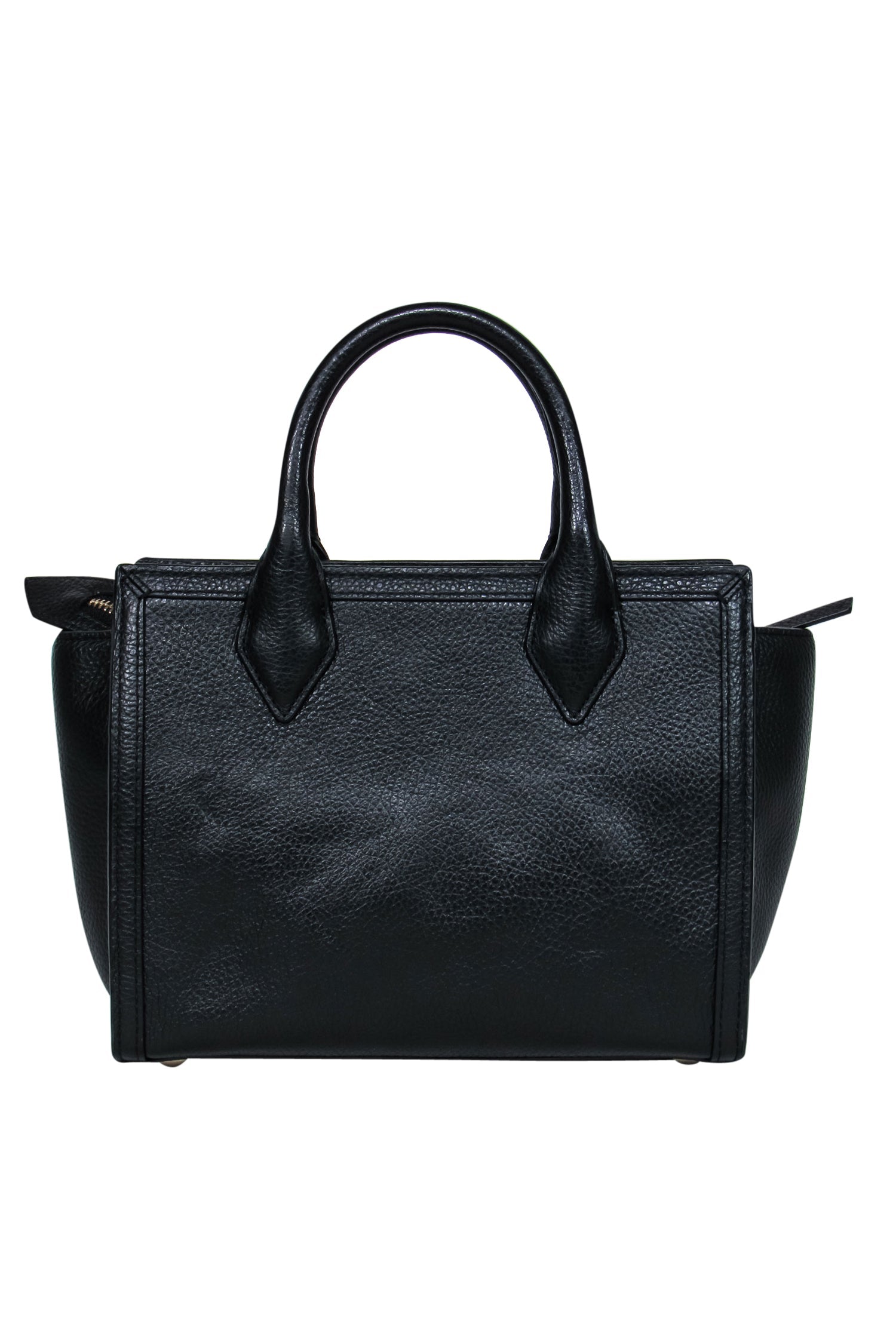 Henri Bendel - Stunning Black Square Pebbled Leather Satchel Handbag
