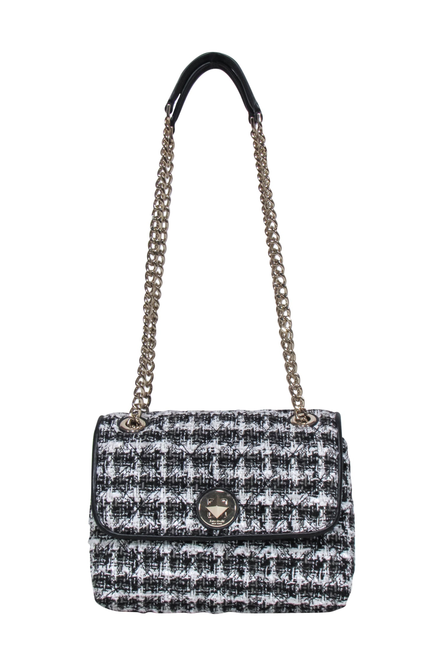 Kate Spade Natalia Shoulder Bag: Black, Grey & White Tweed Luxury