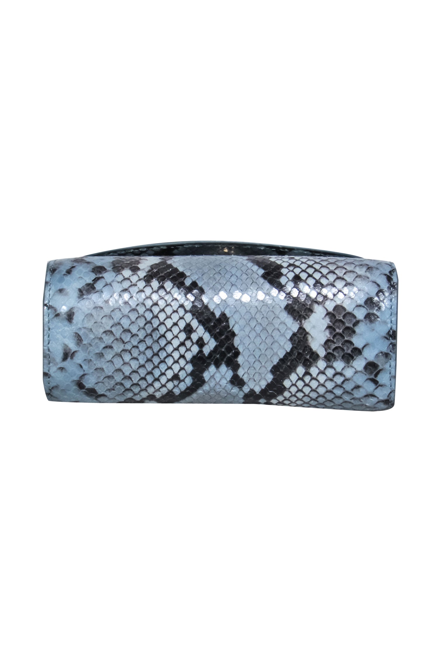 By Far - Stunning Blue Snakeskin Mini Convertible Flap Crossbody Bag