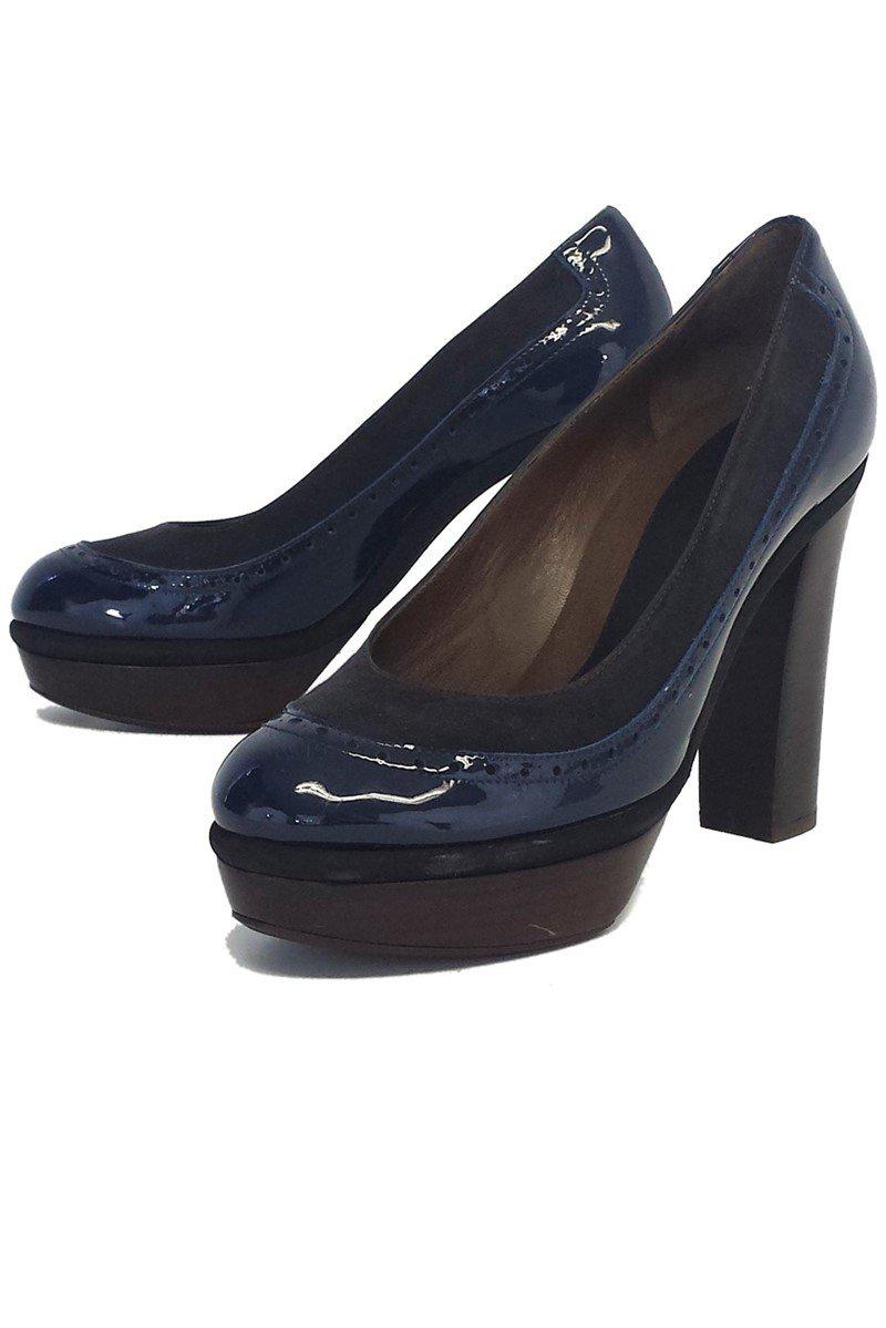 Marni Navy Patent Leather & Suede Platform Heels - Size 9 - Irresistible Italian Elegance!
