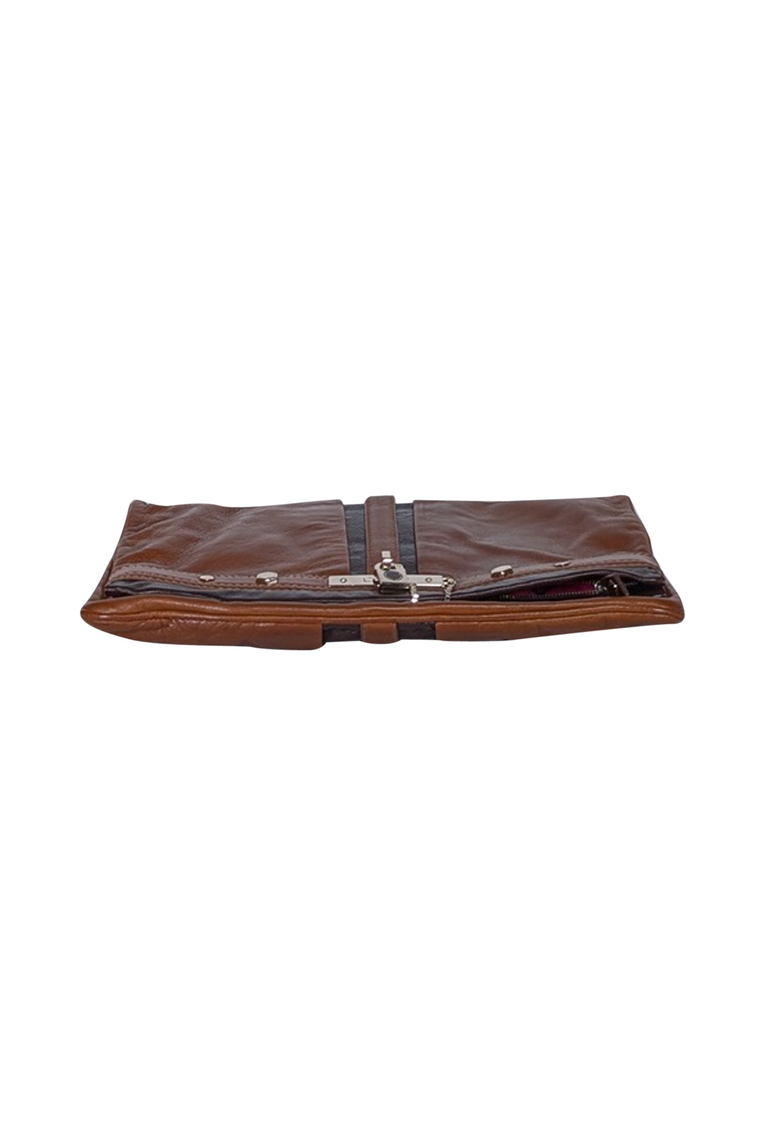 Marc by Marc Jacobs - Irresistible Brown Leather Lock Front Clutch