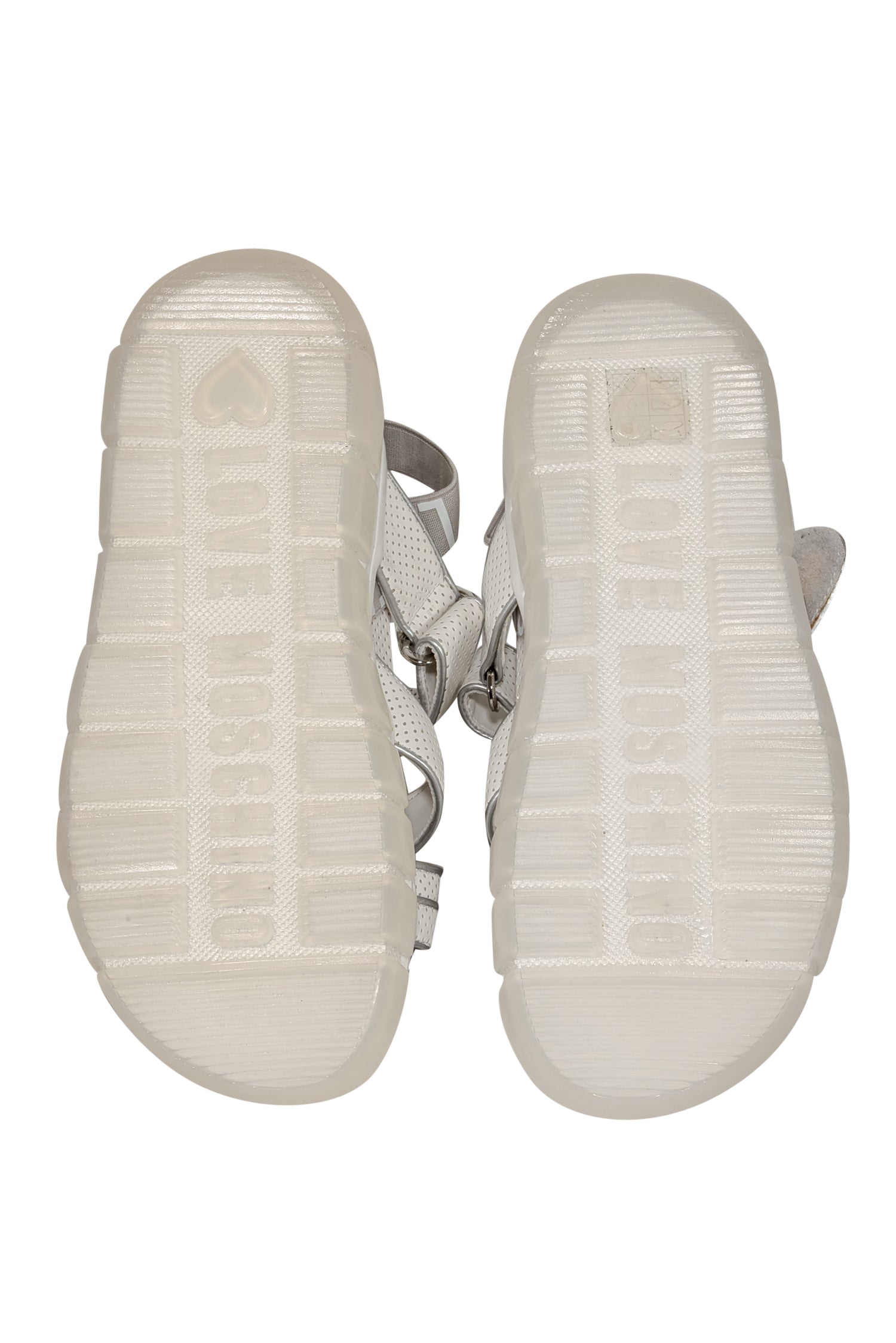 Love Moschino - Chic White Velcro Strappy Sandals in Size 7
