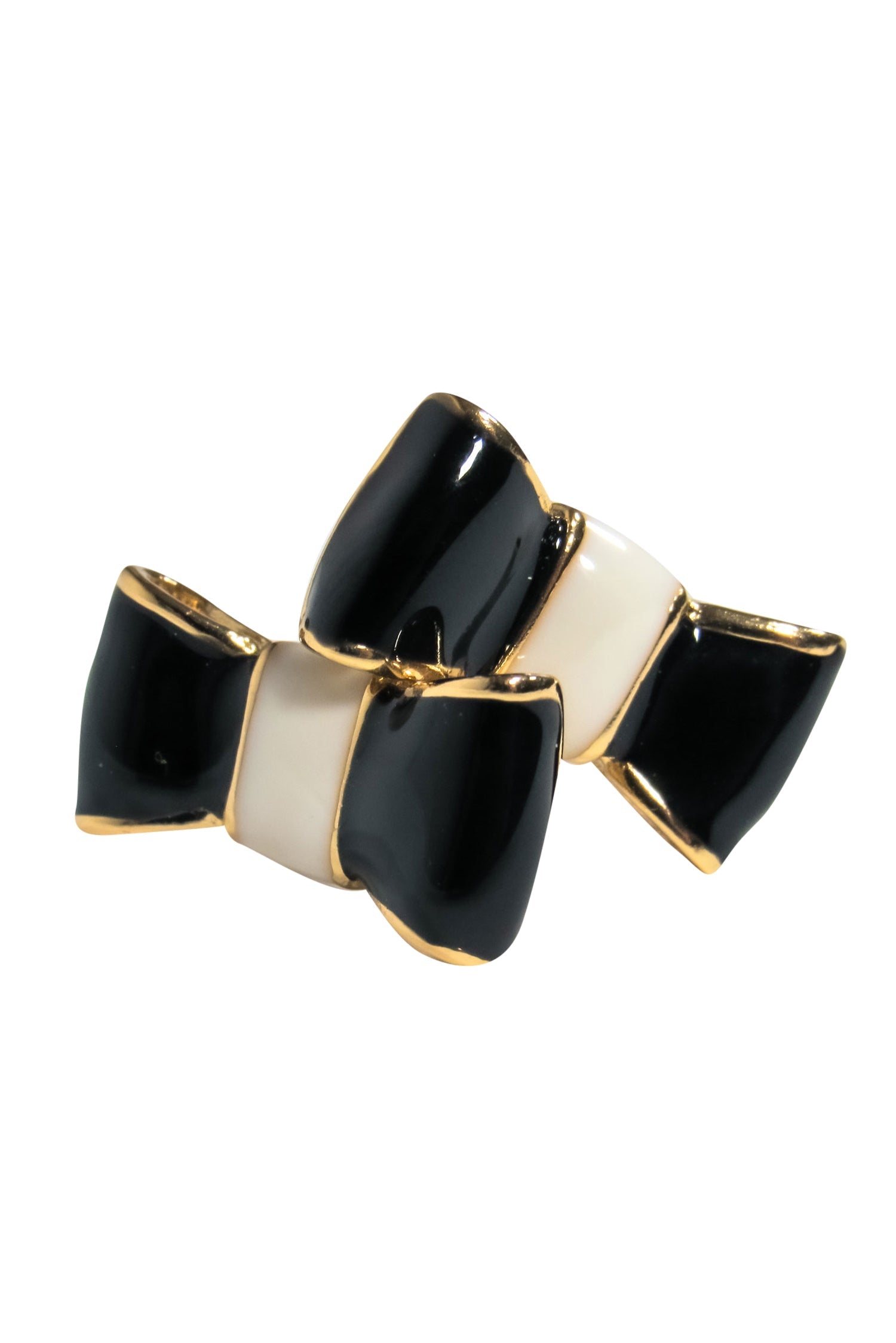 Kate Spade Gold, Black & White Bow Stud Earrings: A Glamorous Statement