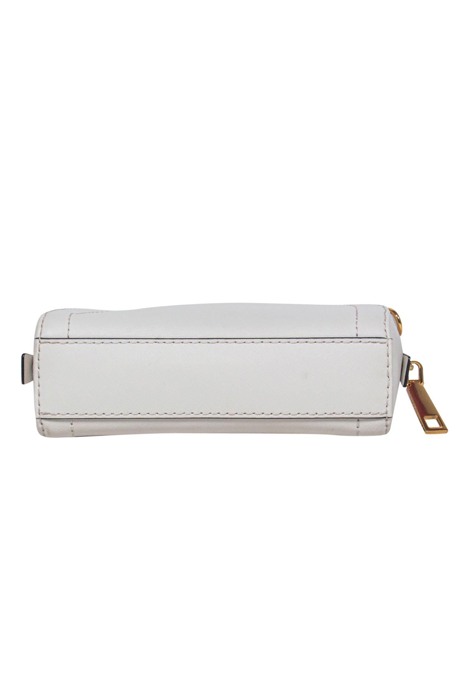 Marc Jacobs' Exquisite Cream Textured Leather Domed Crossbody Bag