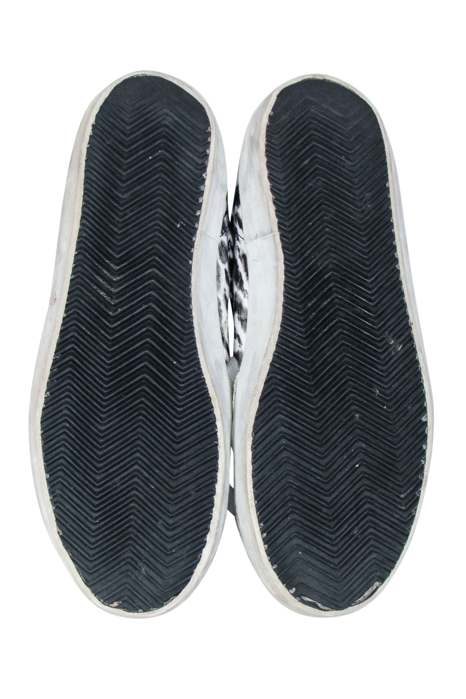 Golden Goose White Leather Sneakers with Leopard Print and Glitter Back - Size 8