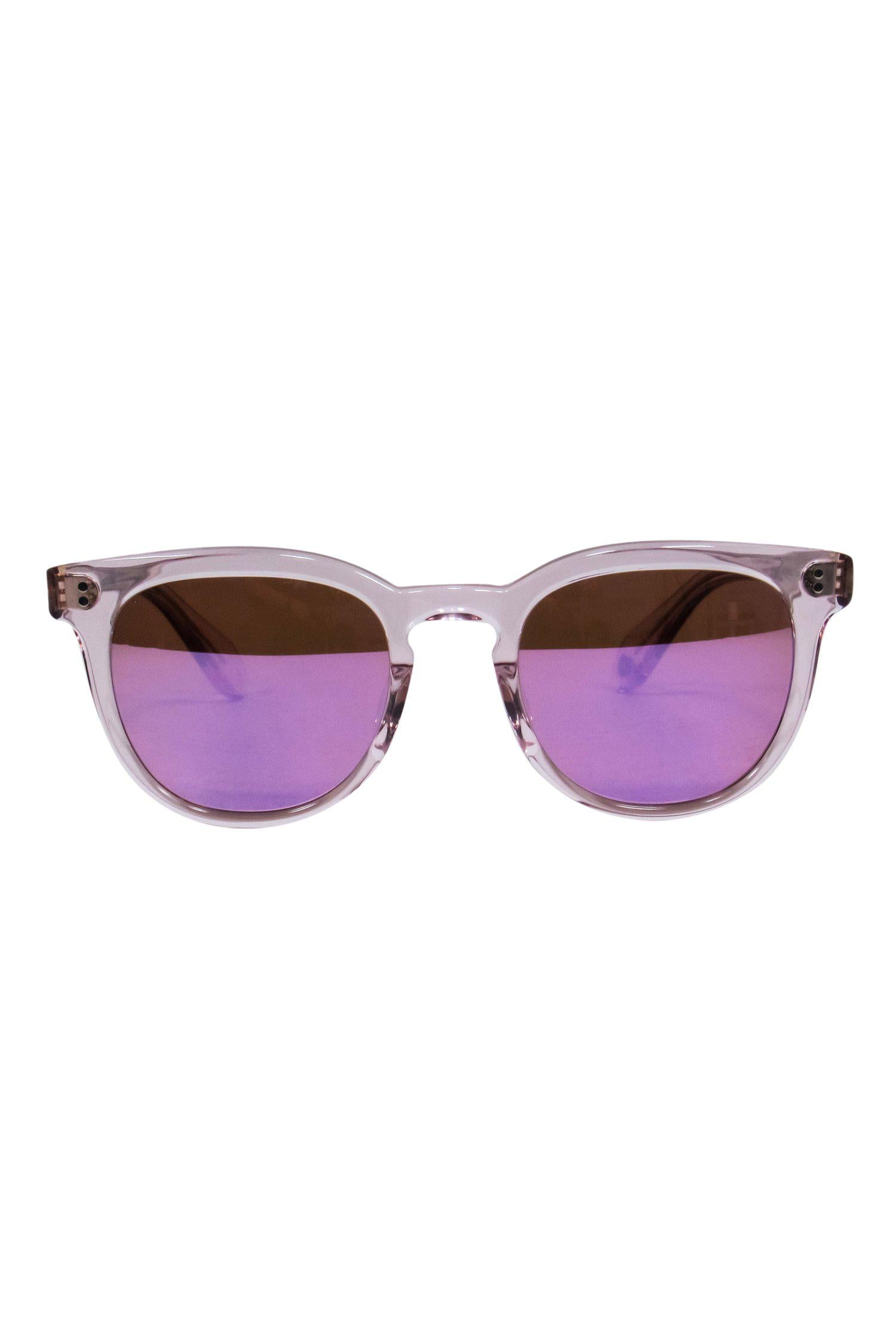 Garrett Leight Pink Iridescent Wayfarer Sunglasses - Beach-Ready Glam!