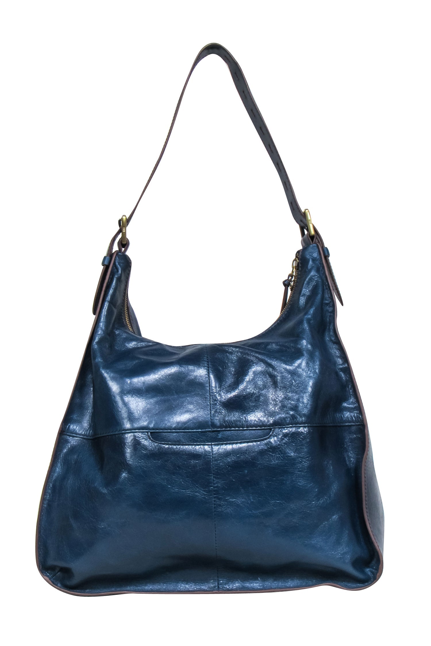 HOBO Navy Blue Leather Large Shoulder Bag - Elevate Your Style