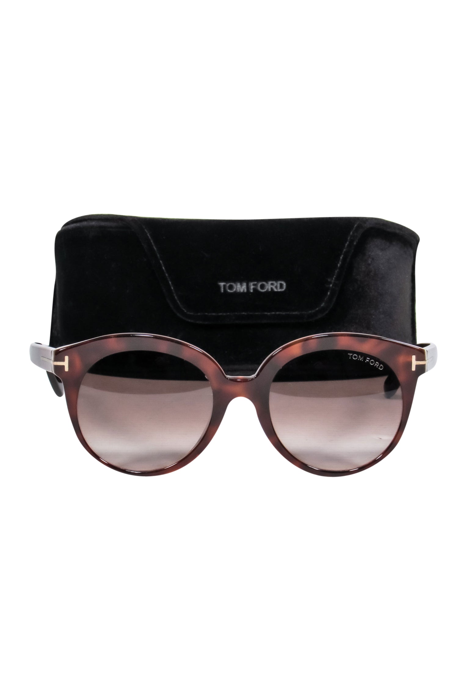 Tom Ford Dark Brown Tortoise Shell Round Sunglasses - Fashion Statement!