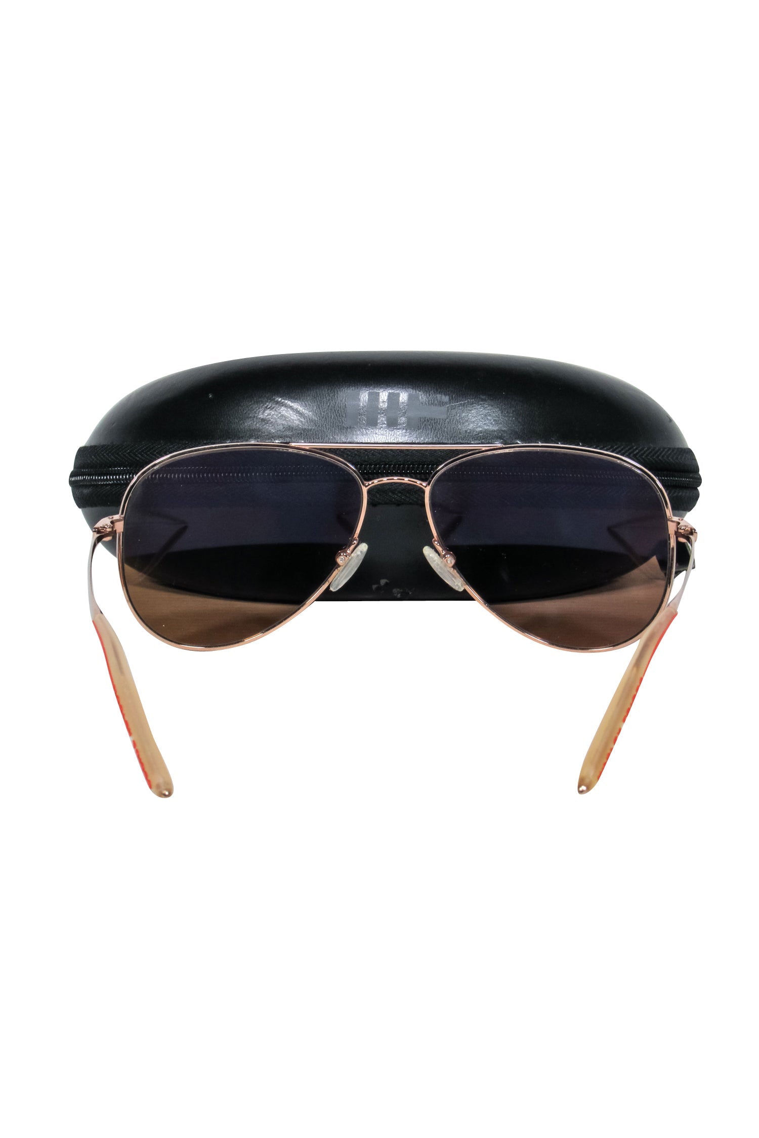 Mosley Tribes Rose Gold Aviator Sunglasses with Dark Brown Lenses