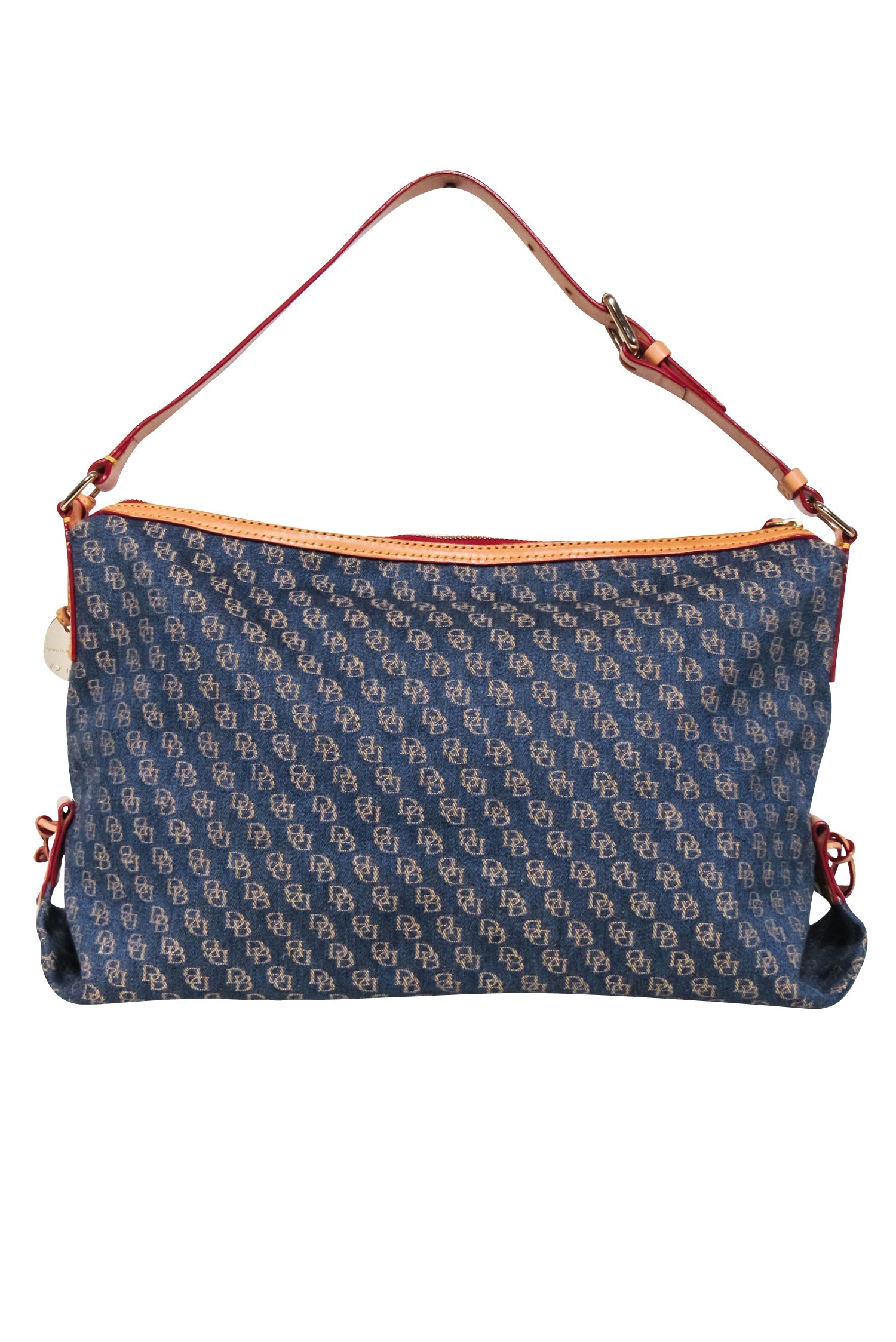 Dooney & Bourke - Trendy Blue Denim Logo Brocade Shoulder Bag