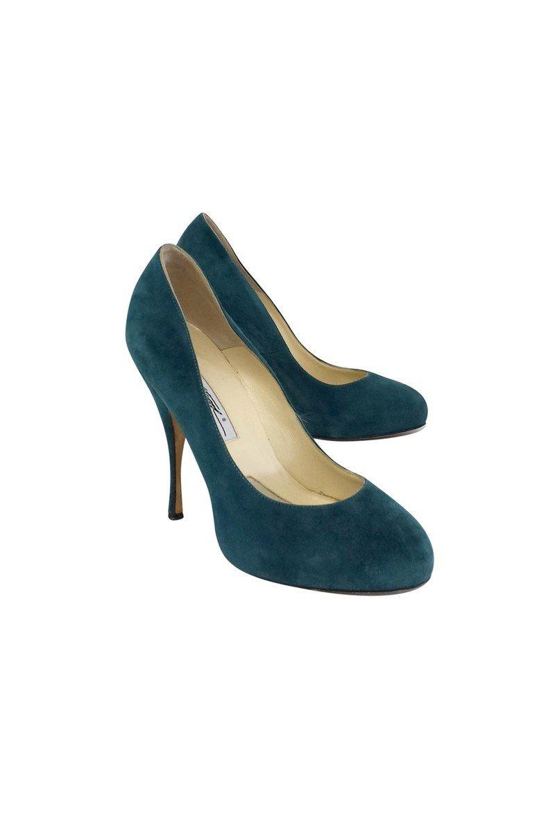 Brian Atwood's Stunning Green Suede Pumps - Size 8