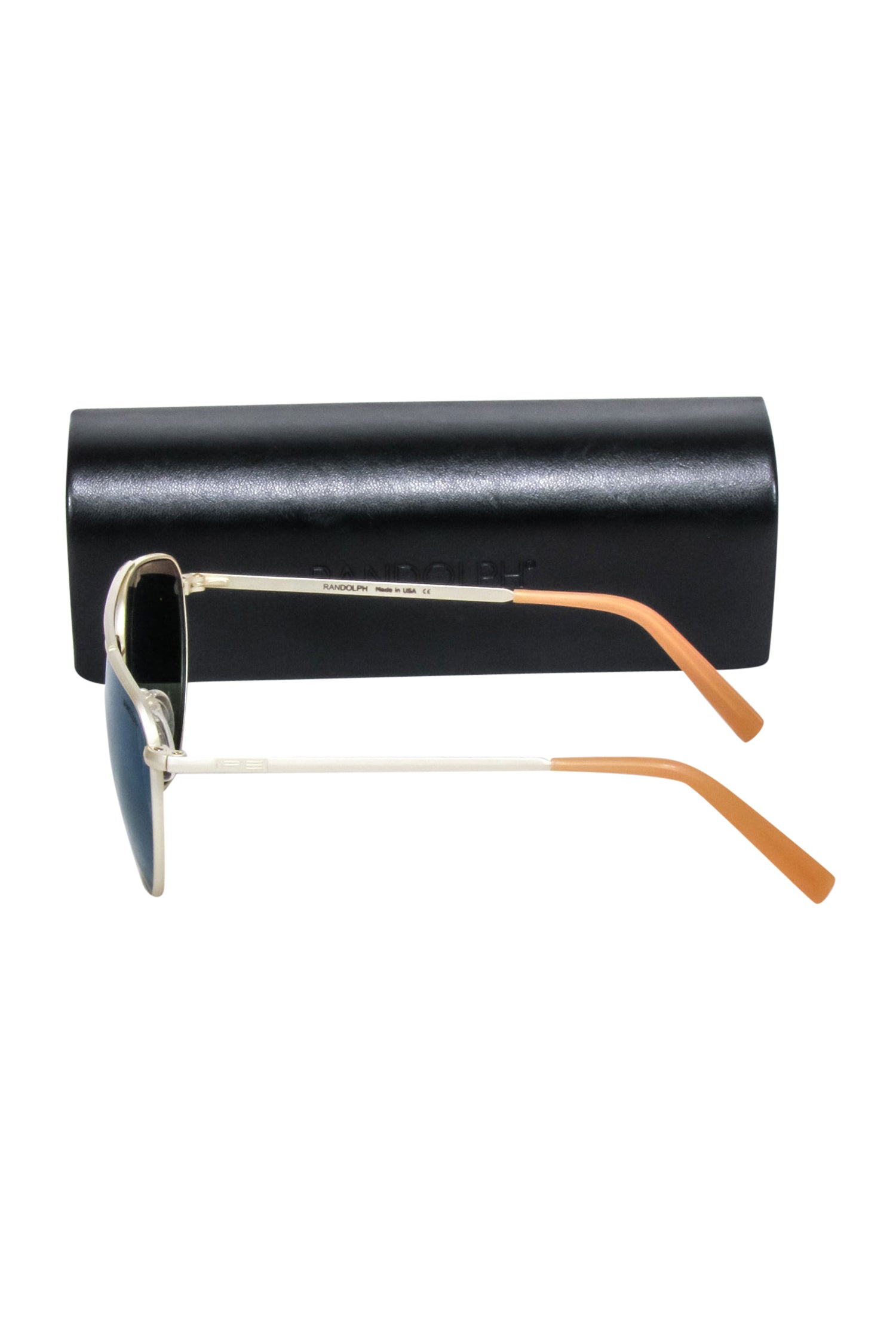 Randolph Gold Frame Aviator Sunglasses with Stunning Blue Lenses