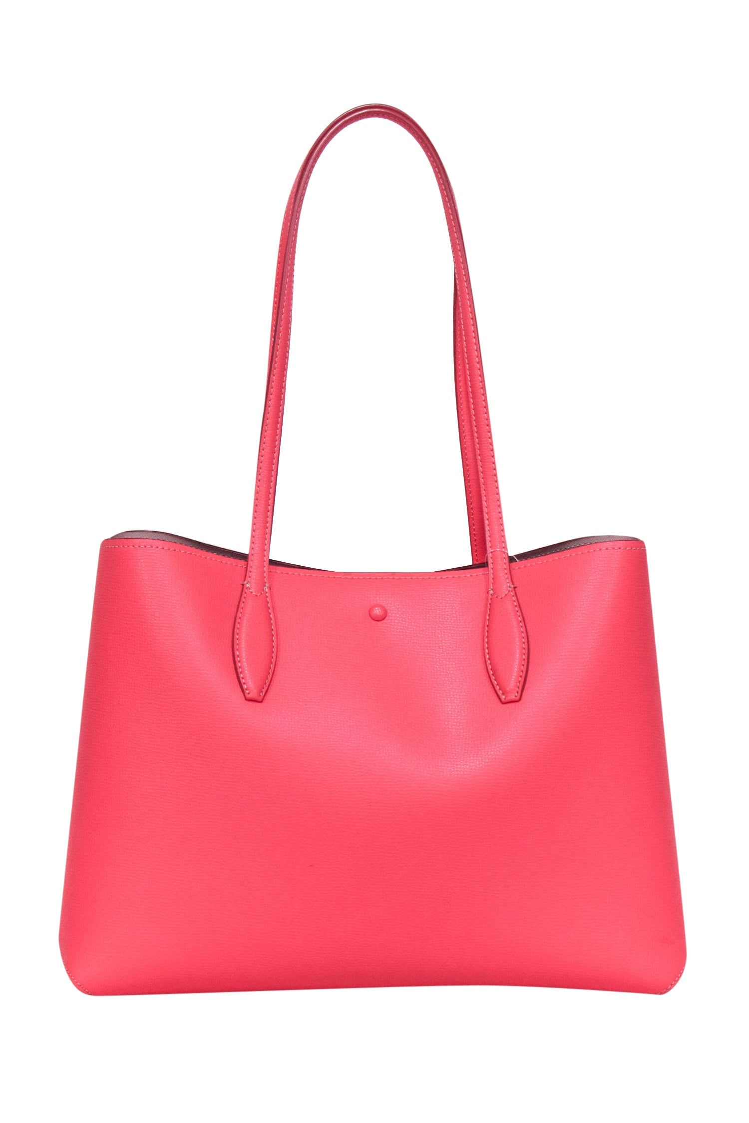 Kate Spade Coral Pink Pebbled Leather Hook Closure Tote - Summer Essential