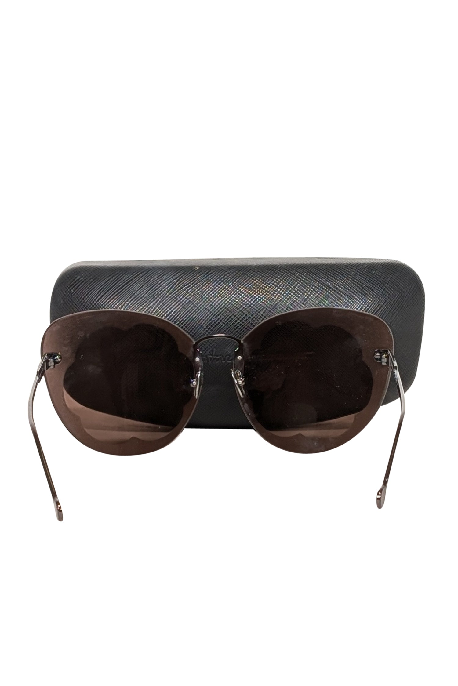 Ferragamo's Stunning Black Matte Large Cat Eye Sunglasses with Scallop Edge Lenses