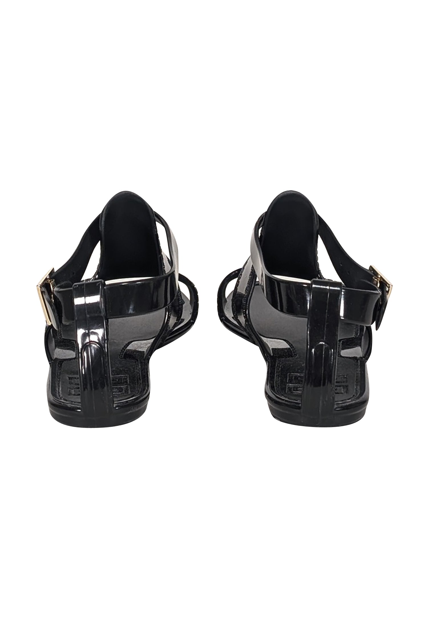 Givenchy - Stylish Black Rubber Strappy Sandals in Size 9