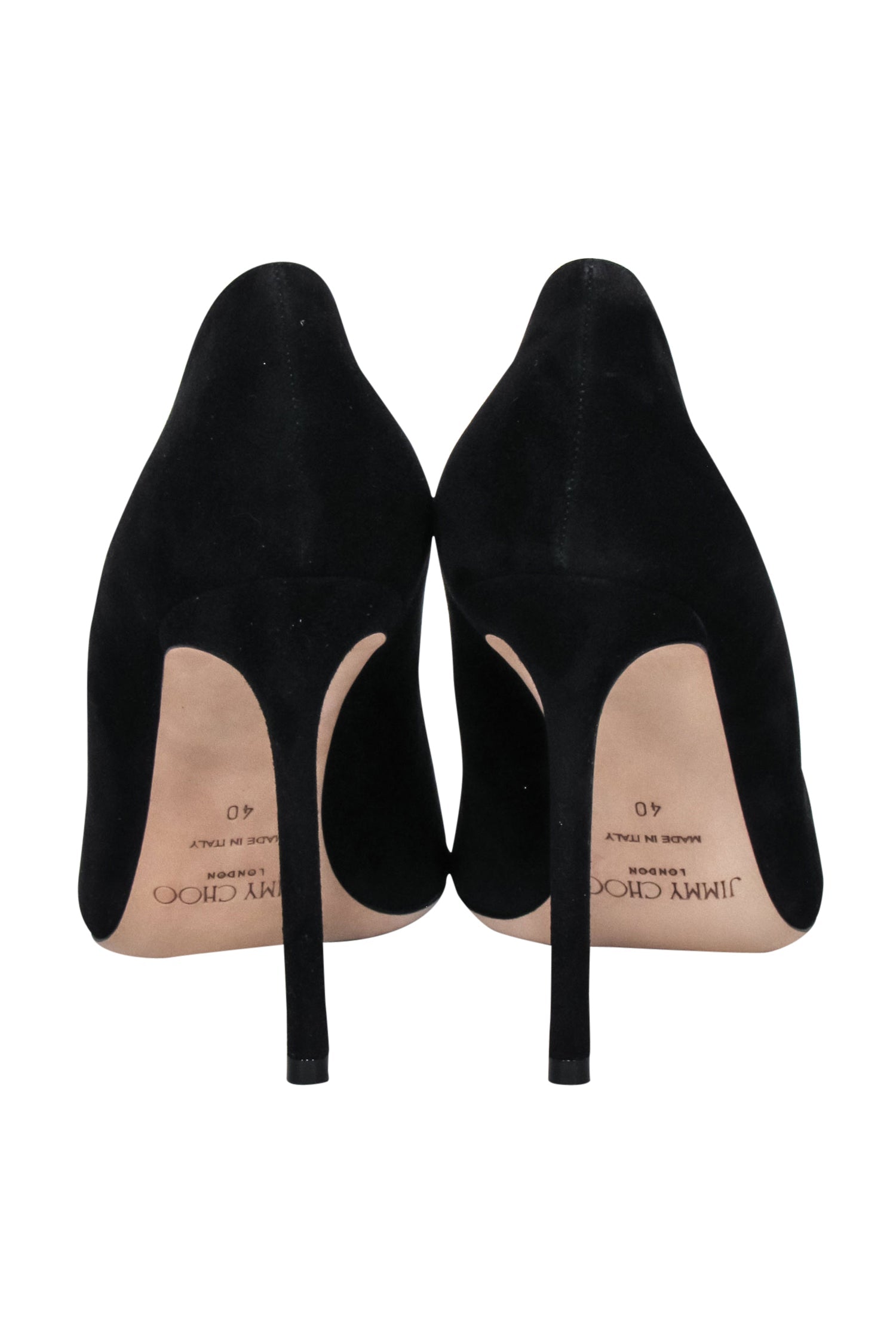 Jimmy Choo Black Suede Dempsey Pumps with Toe Charms - Size 10