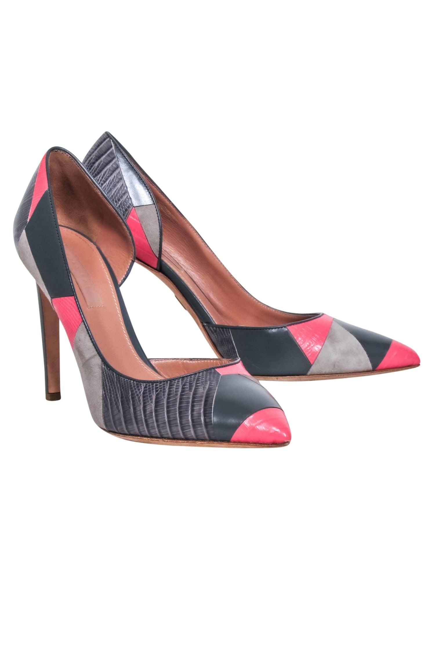 Hugo Boss - Stunning Grey & Pink Patch Print Pumps in Size 9