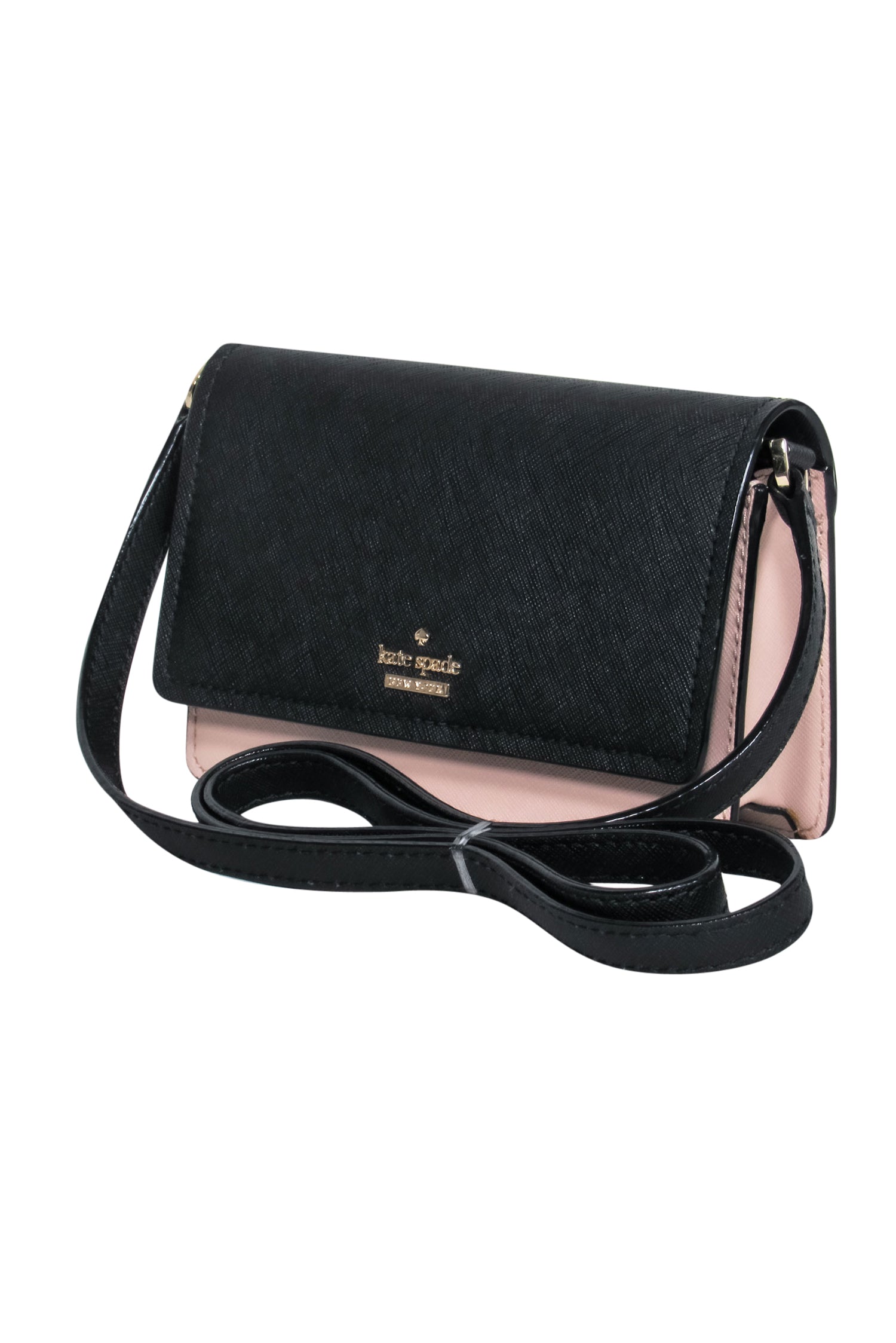 Kate Spade Blush & Black Colorblocked Leather Fold-Over Crossbody - The Ultimate Style Statement